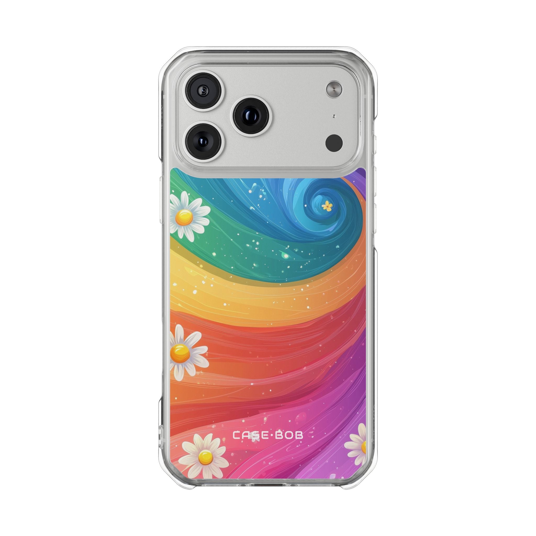 Rainbow Vortex Daisy iPhone 17 Pro Max Case - Impact
