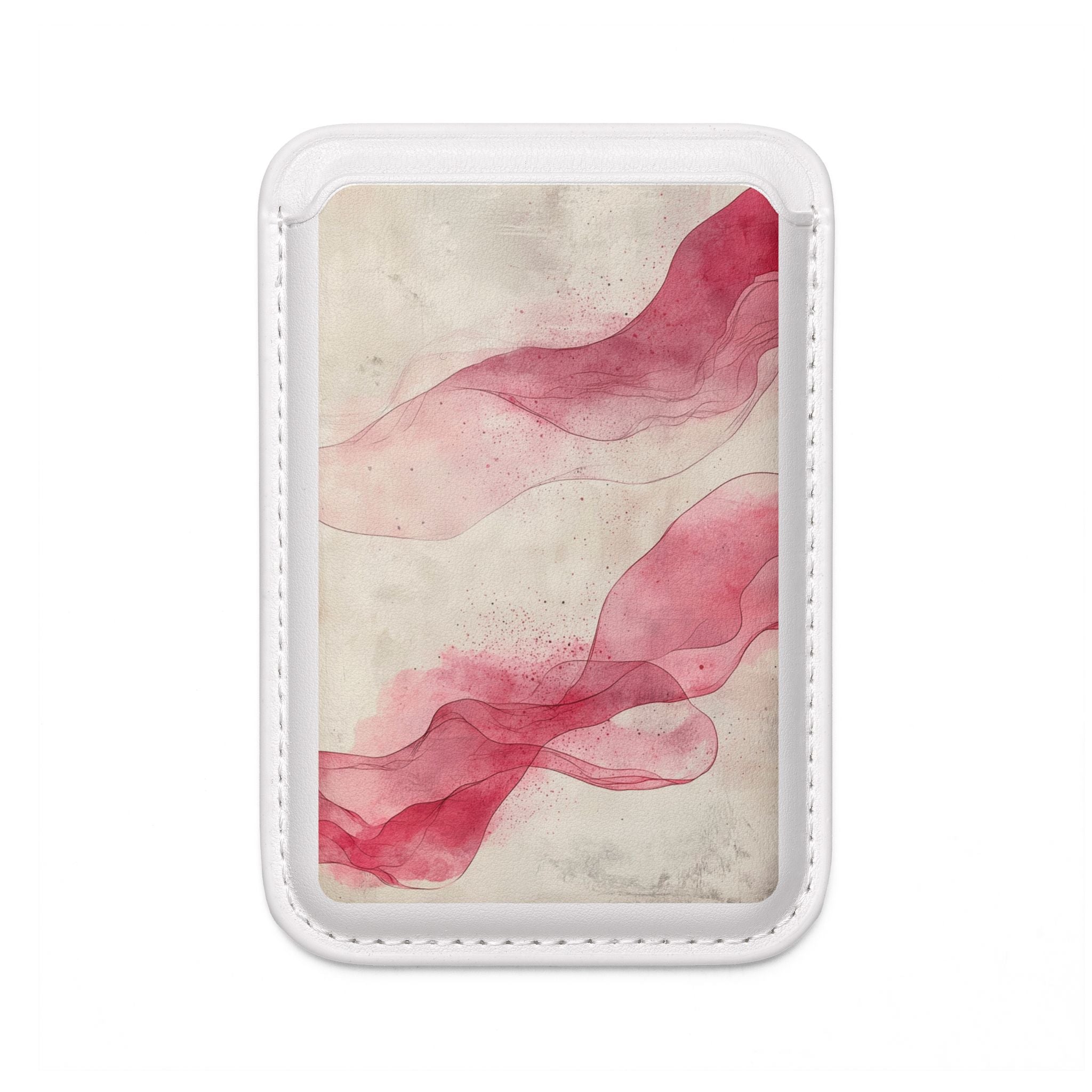 Crimson Ribbon Waves Wallet – MagSafe Ready