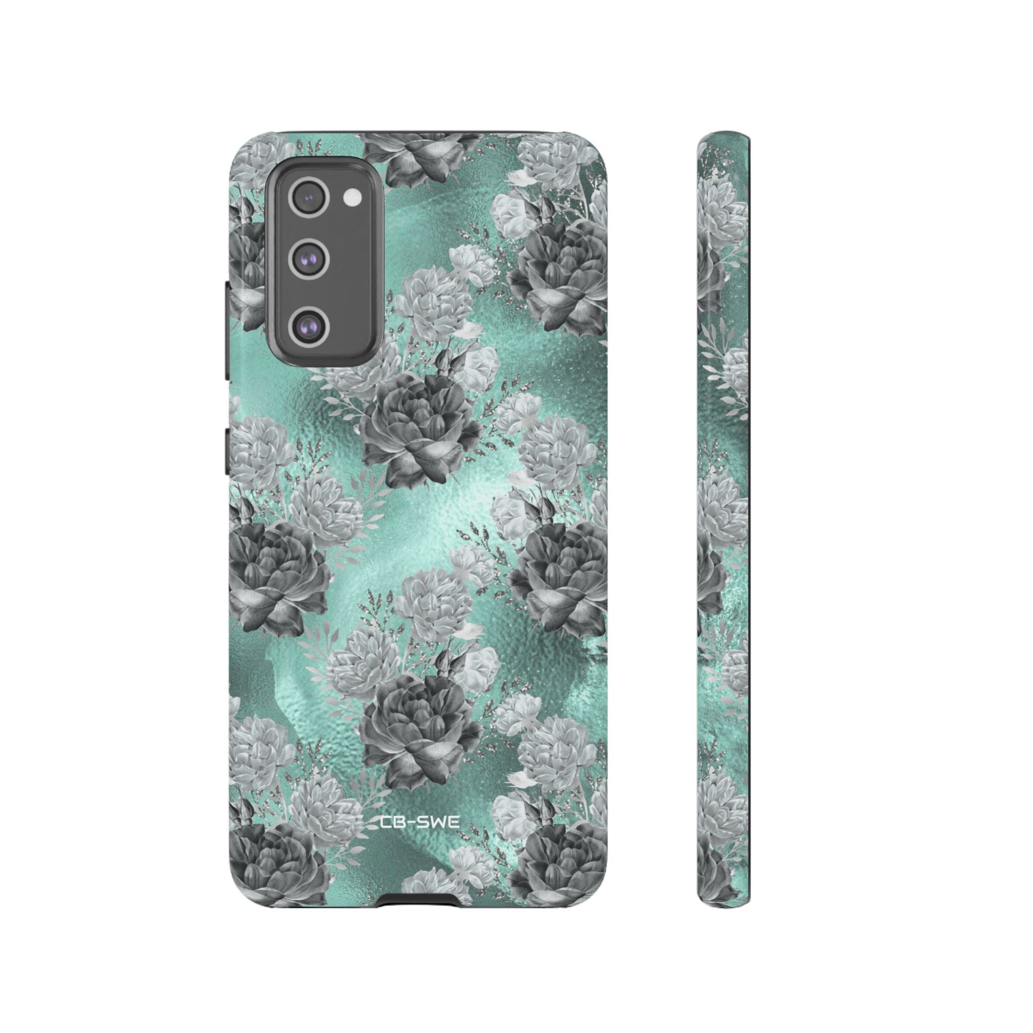 Teal Floral Elegance - Samsung Case