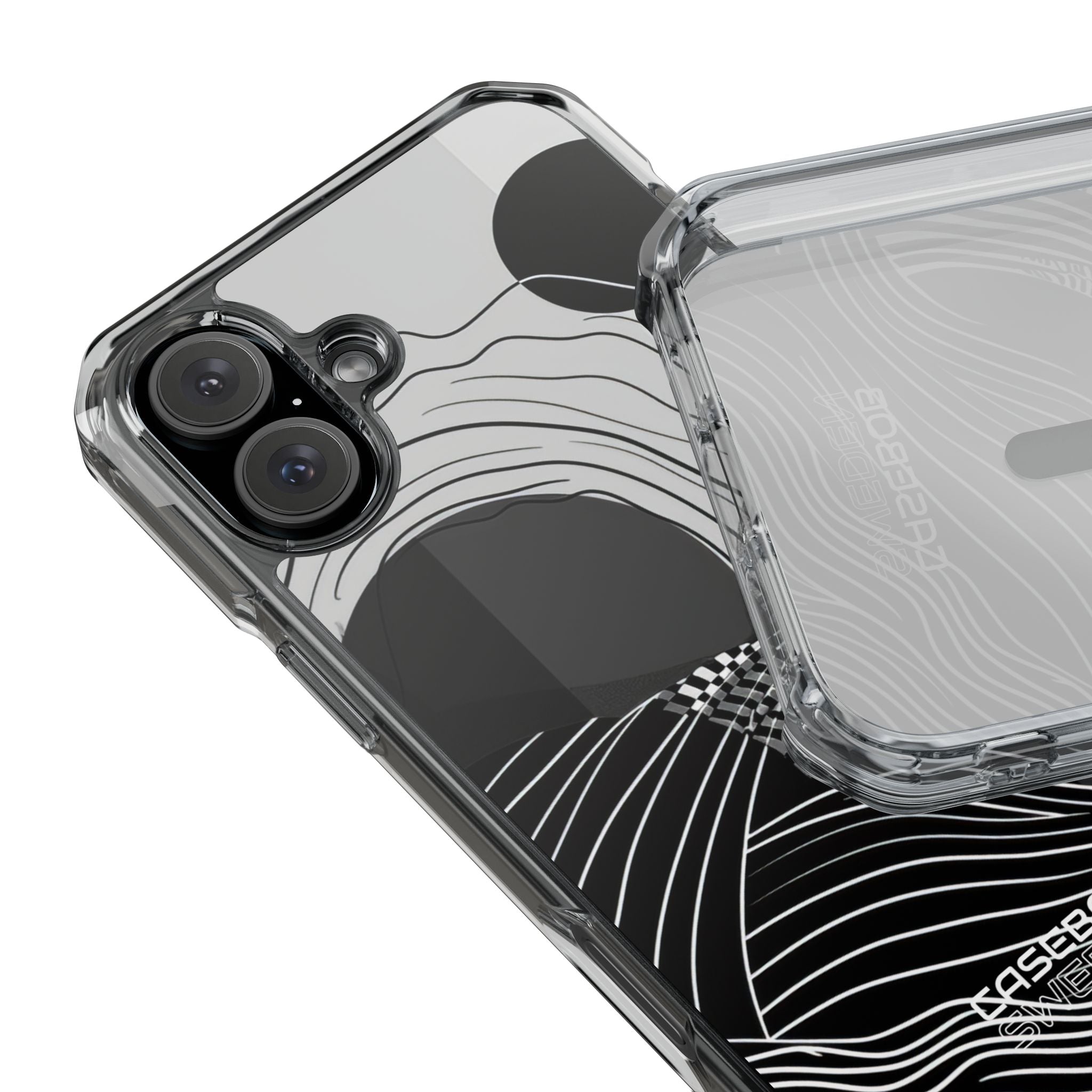 Monochrome Motion Flow iPhone 16 - Impact Clear+