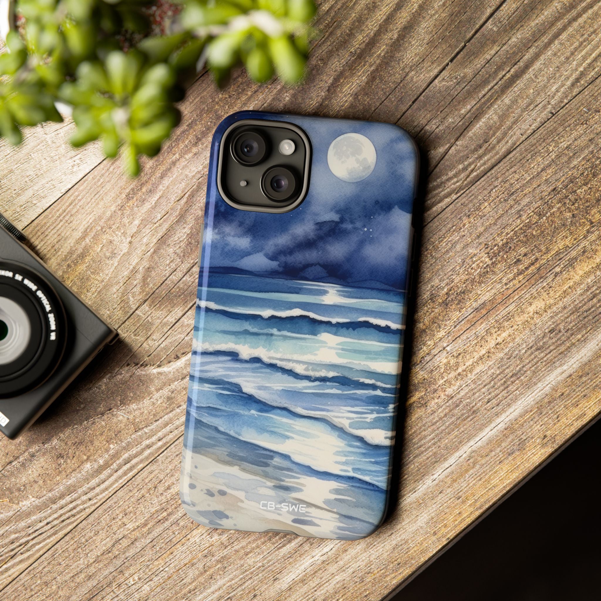 Moonlight Reflects Waves - iPhone Case