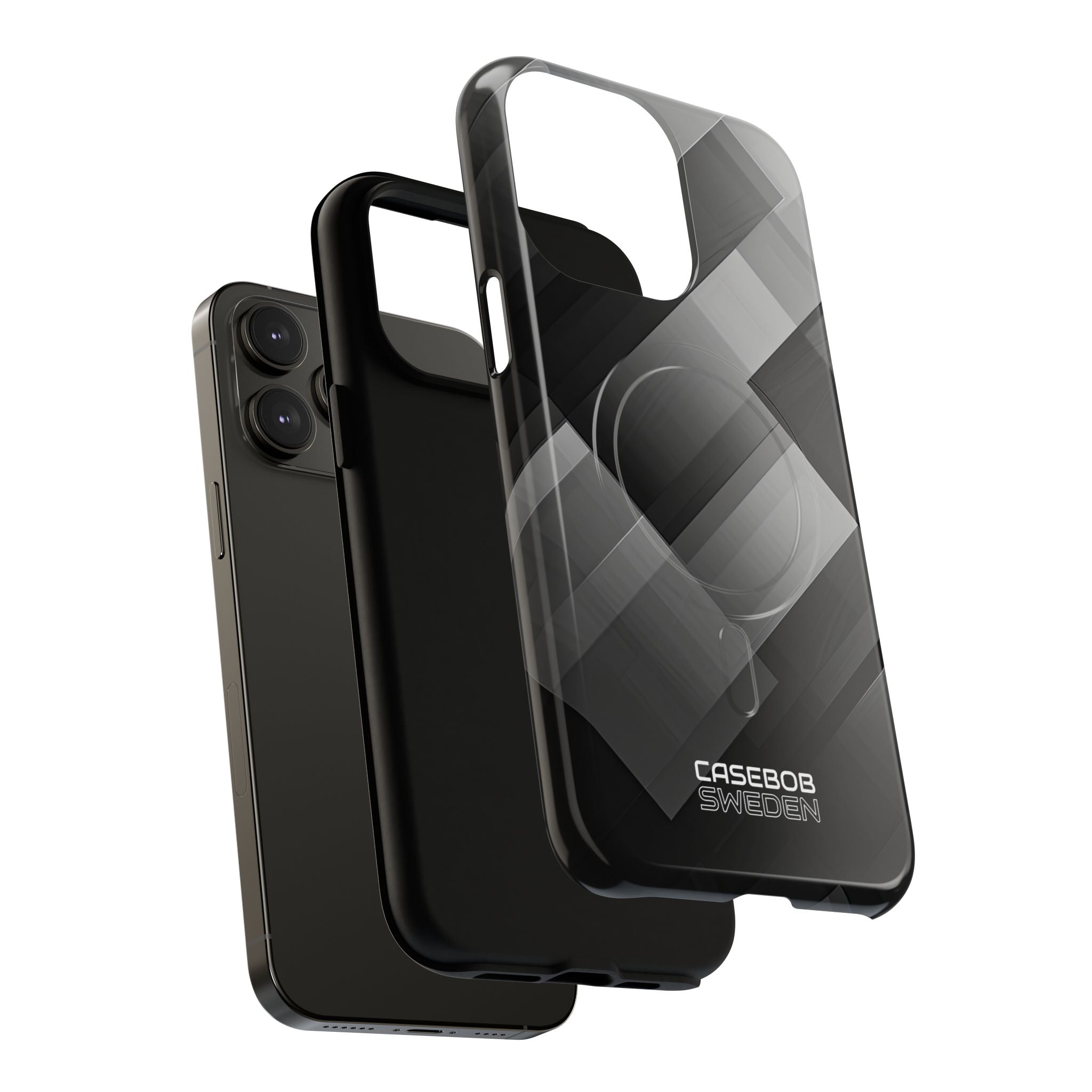 Grayscale Geometric Layers iPhone 14 - Tough+
