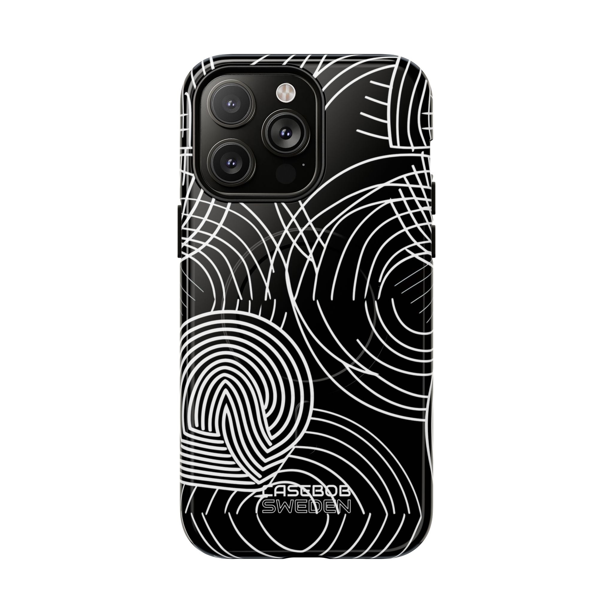 Monochrome Spiral Curves iPhone 14 - Tough+