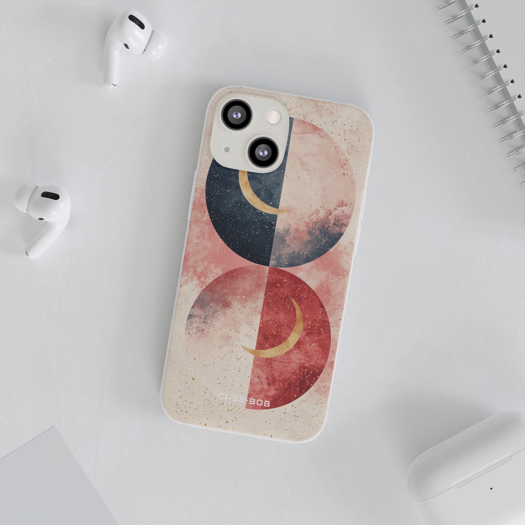 Golden Crescent Circles iPhone 13 mini Case - Soft