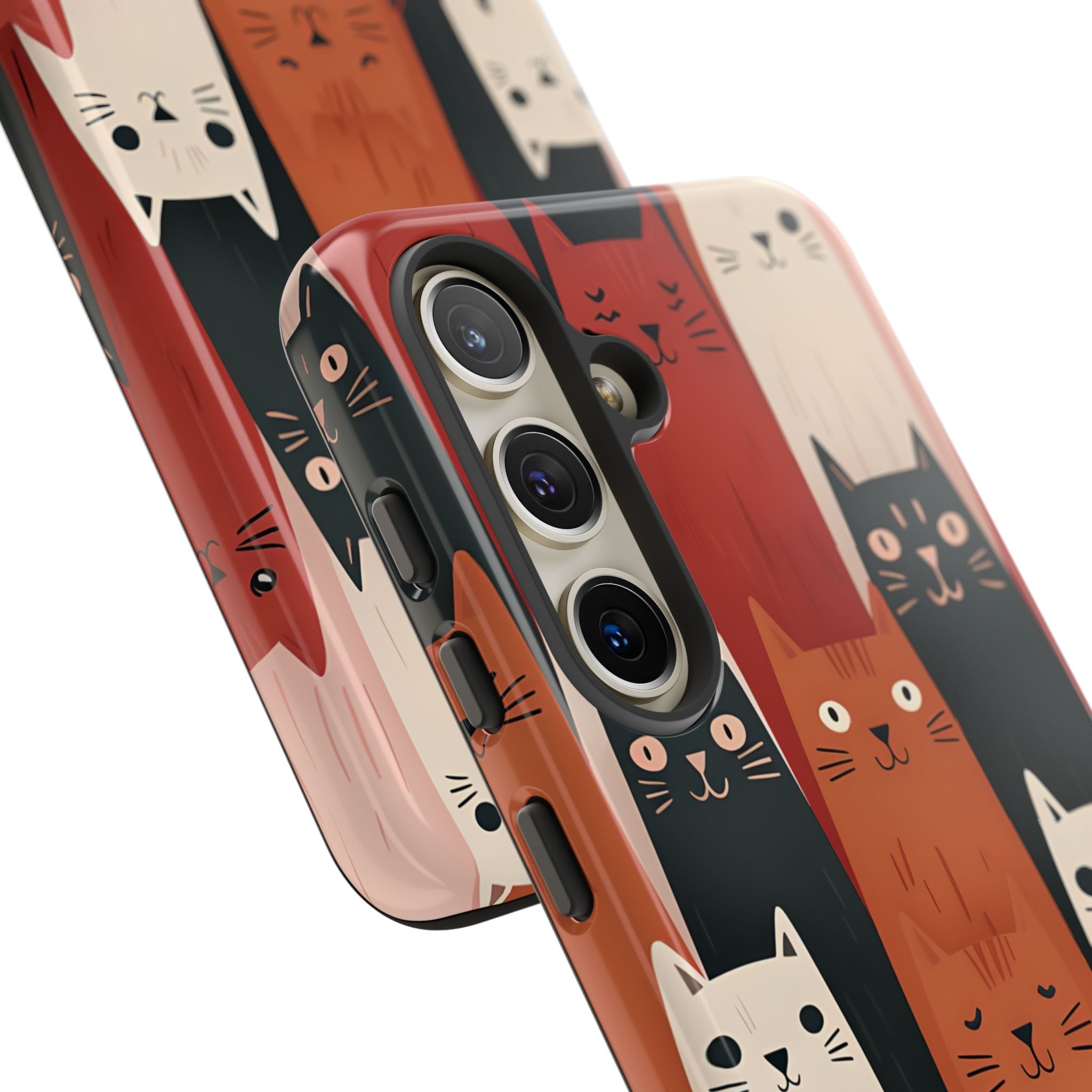 Elongated Cats Black Samsung S24 Case - Tough