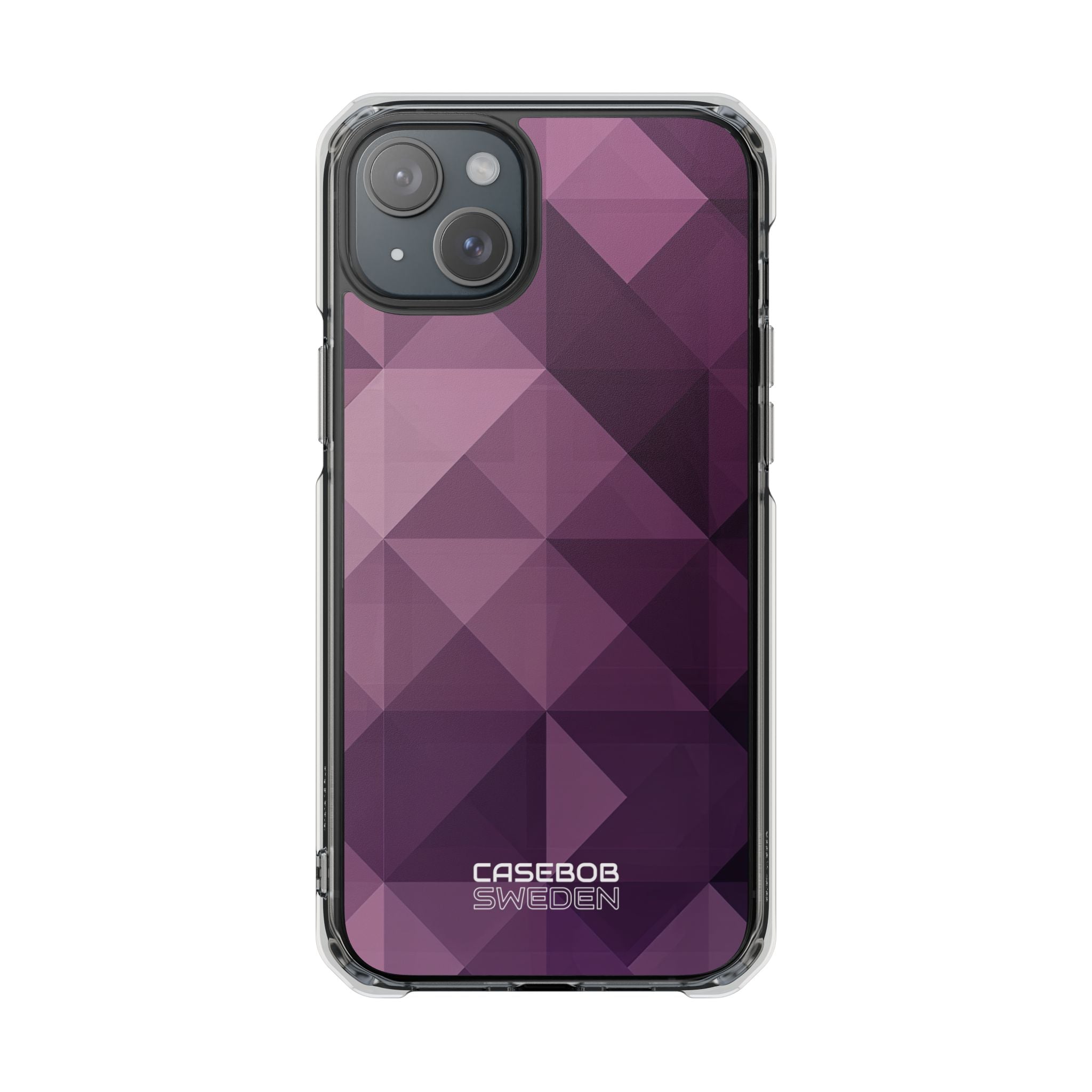Paarse geometrische mozaïek iPhone 15 - Impact Clear+