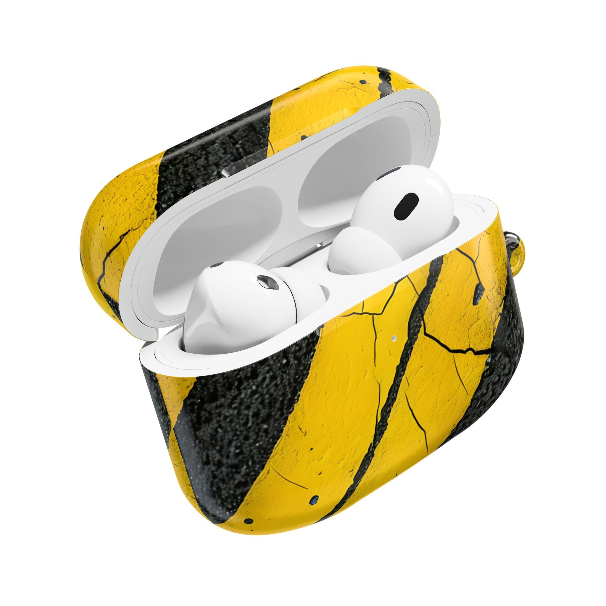 keltainen raidallinen distress - AirPods Case