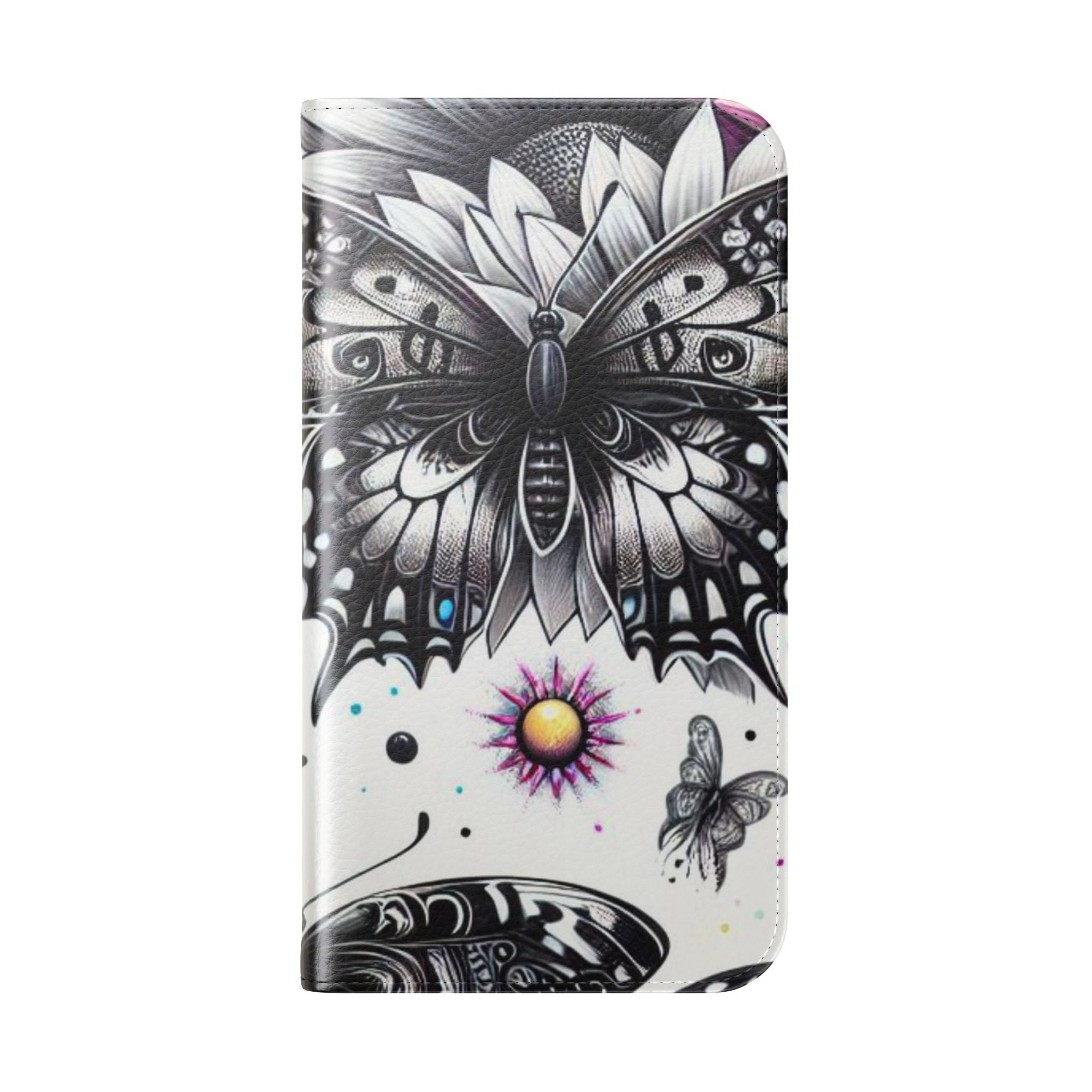Monochrome Flutter - iPhone 16 Case - Wallet