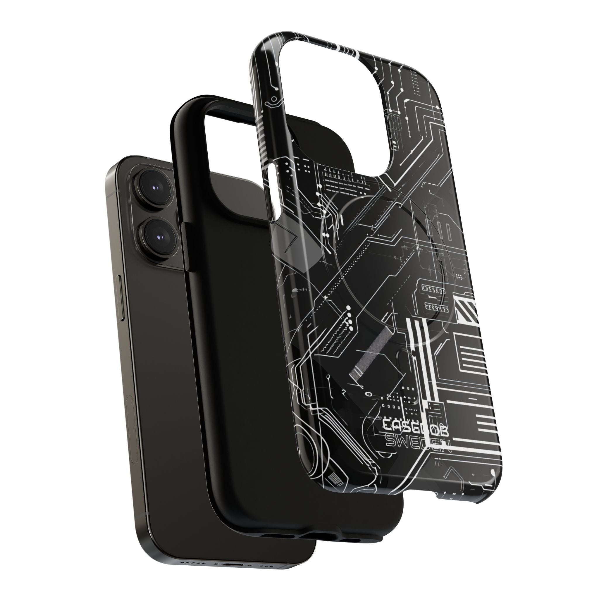 Futuristic Circuit Grid iPhone 14 - Tough+