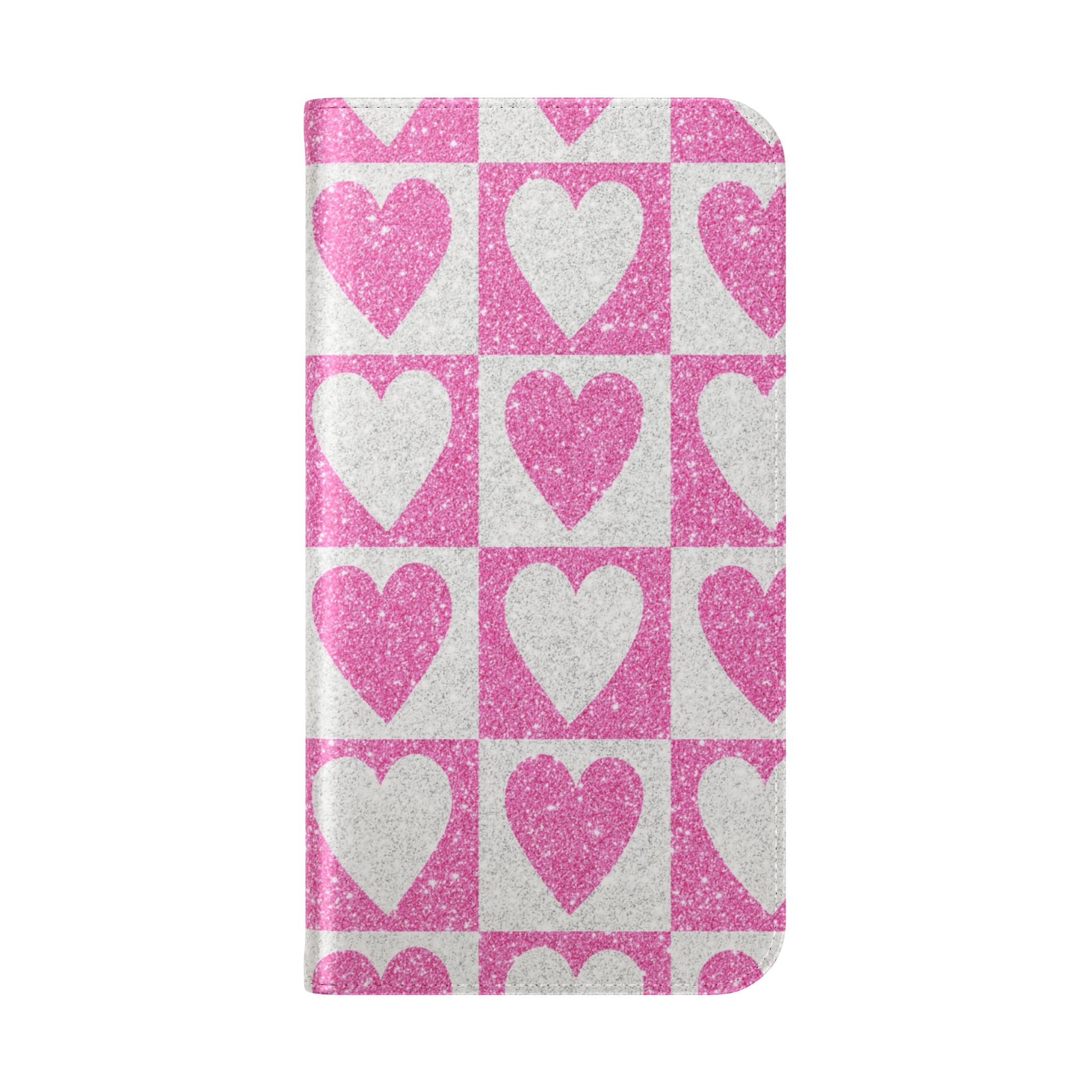 Glitter Heartgrid - iPhone 16 Max Case - Wallet