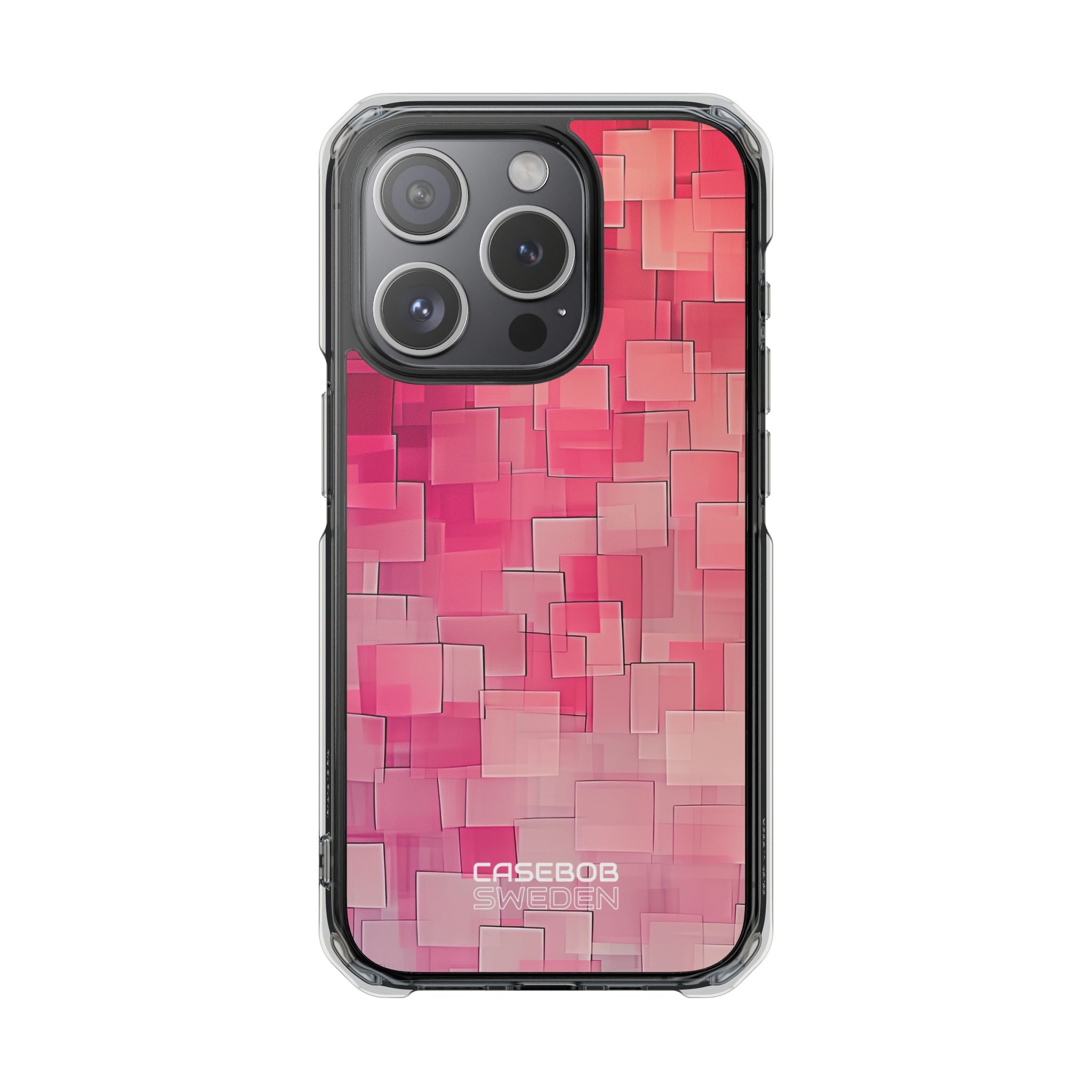 Layered Pink Geometry iPhone 15 - Impact Clear+