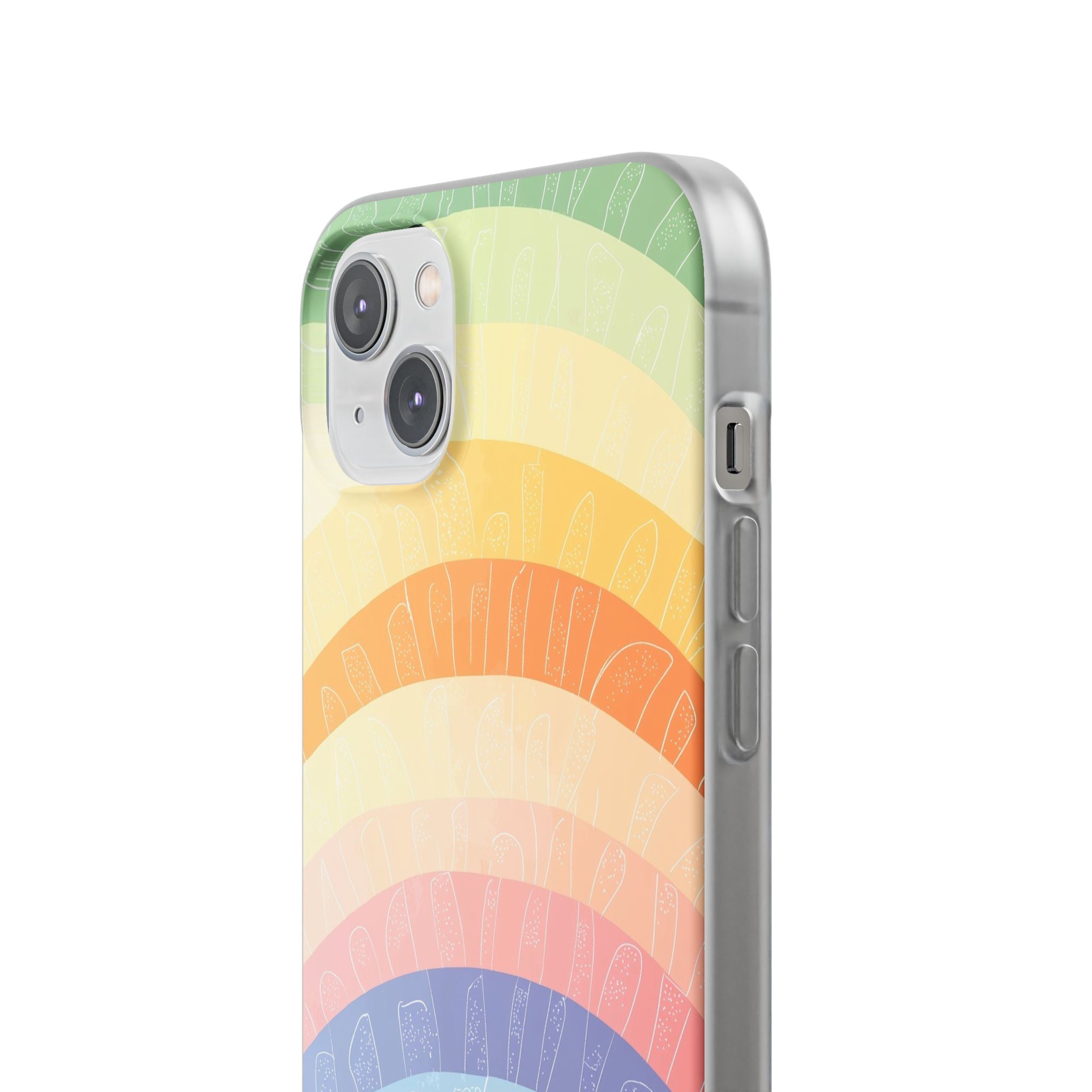 Pastel Rainbow Bands iPhone 14 Plus Case - Soft
