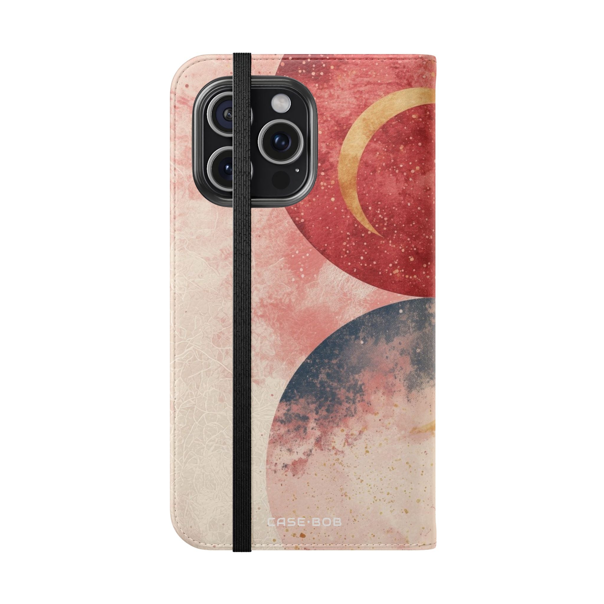 Golden Crescents Crimson - iPhone 15 Pro Max Case - Wallet