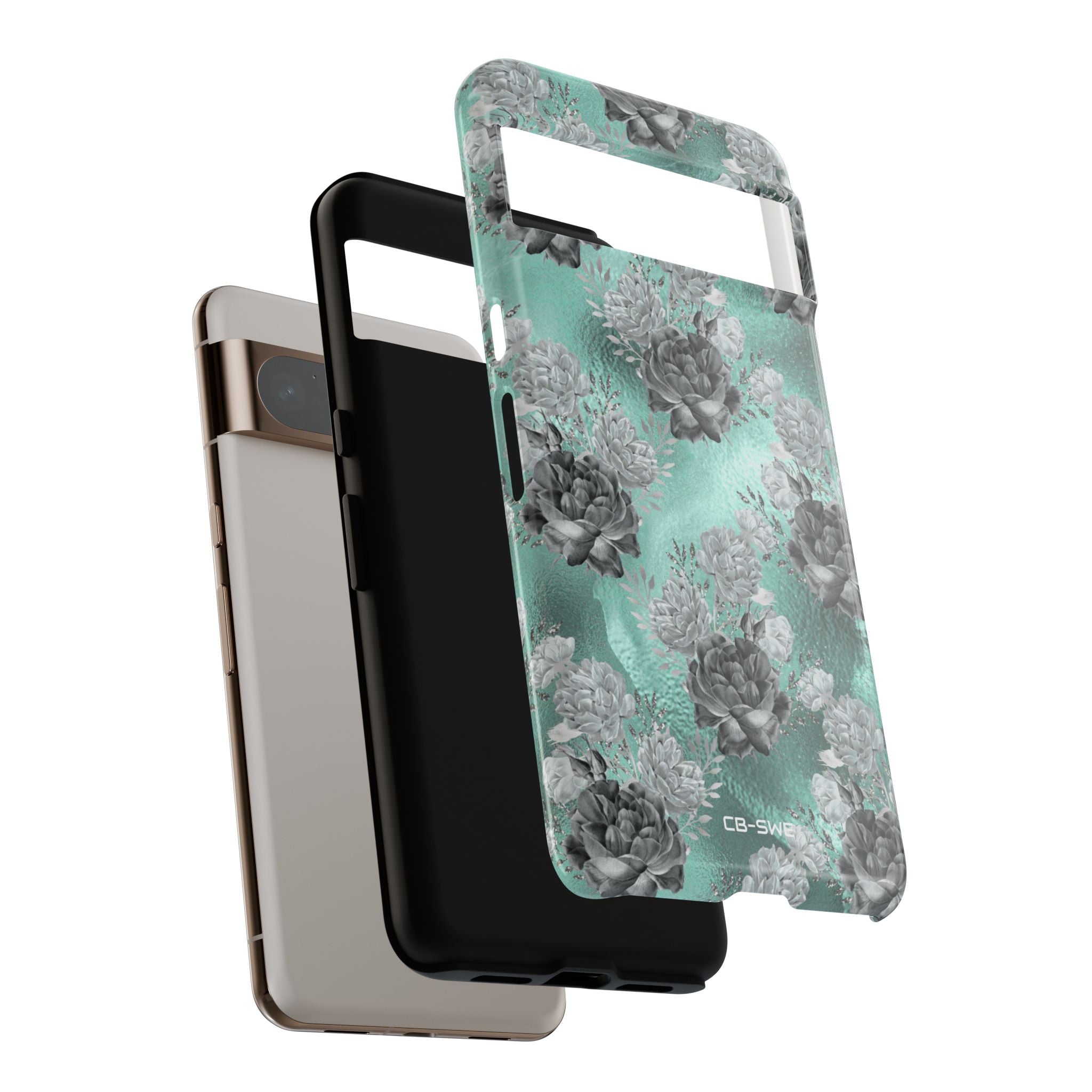 Teal Floral Elegance - Google Pixel Case