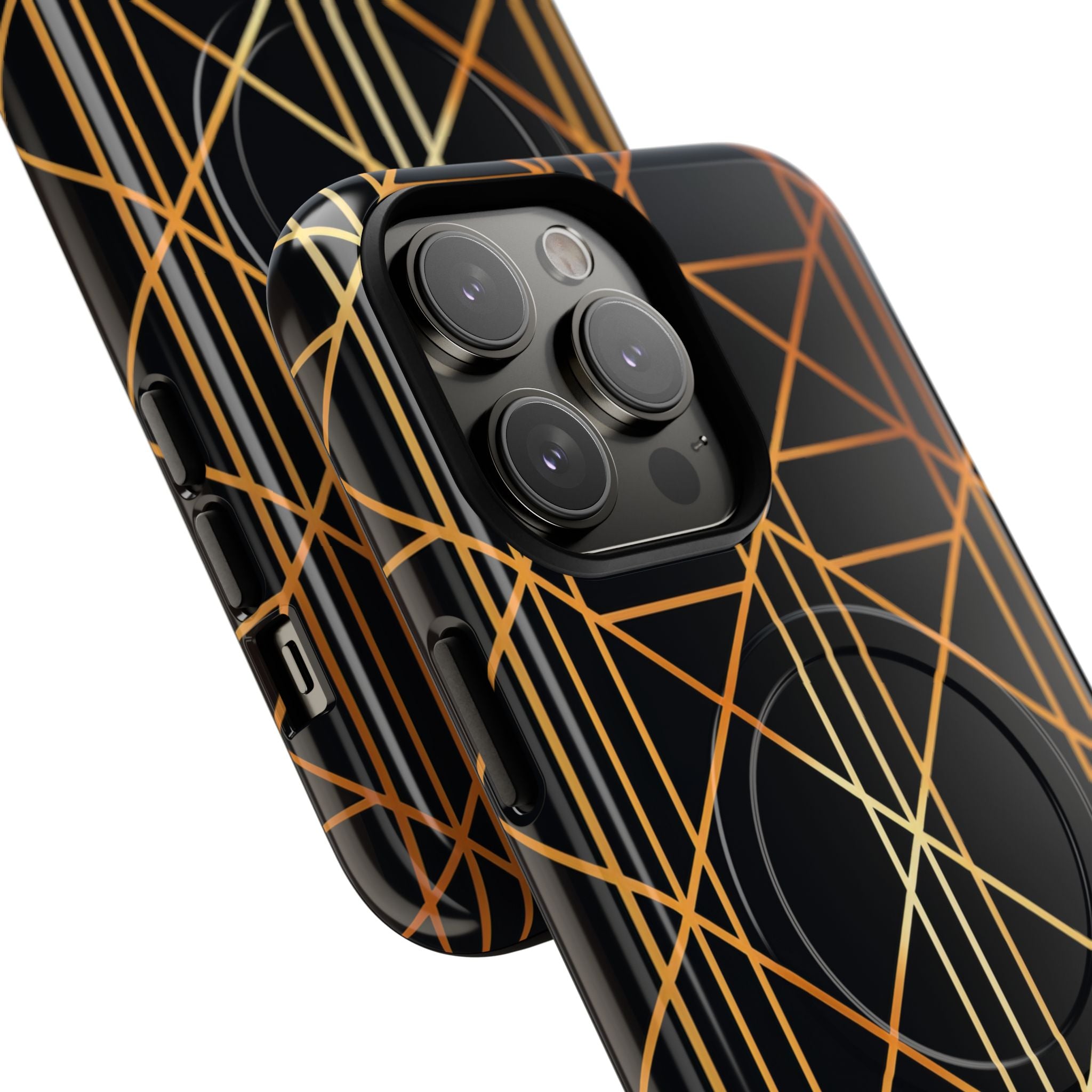 Golden Geometric Elegance iPhone 14 - Tough+