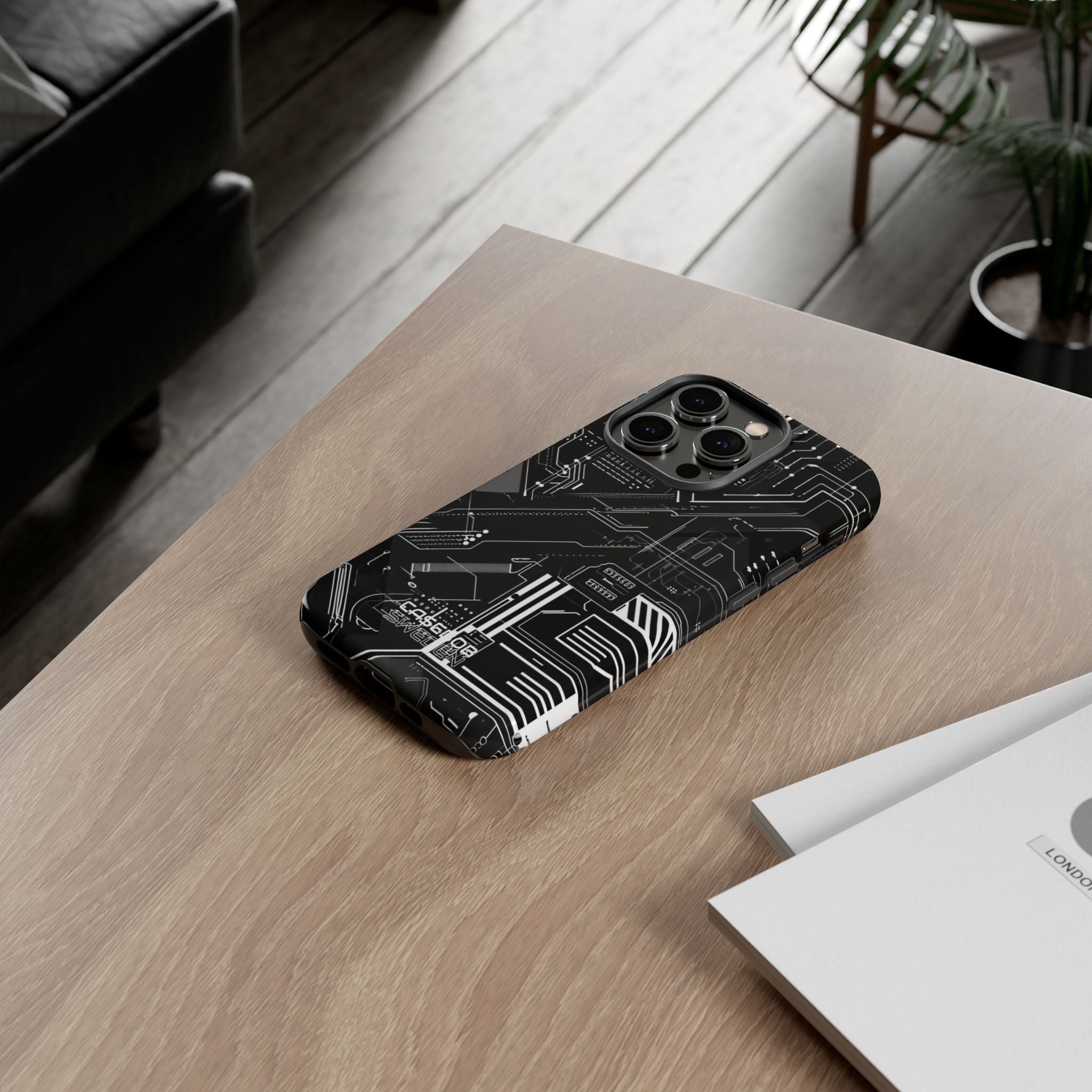 Futuristic Circuit Grid iPhone 14 - Tough