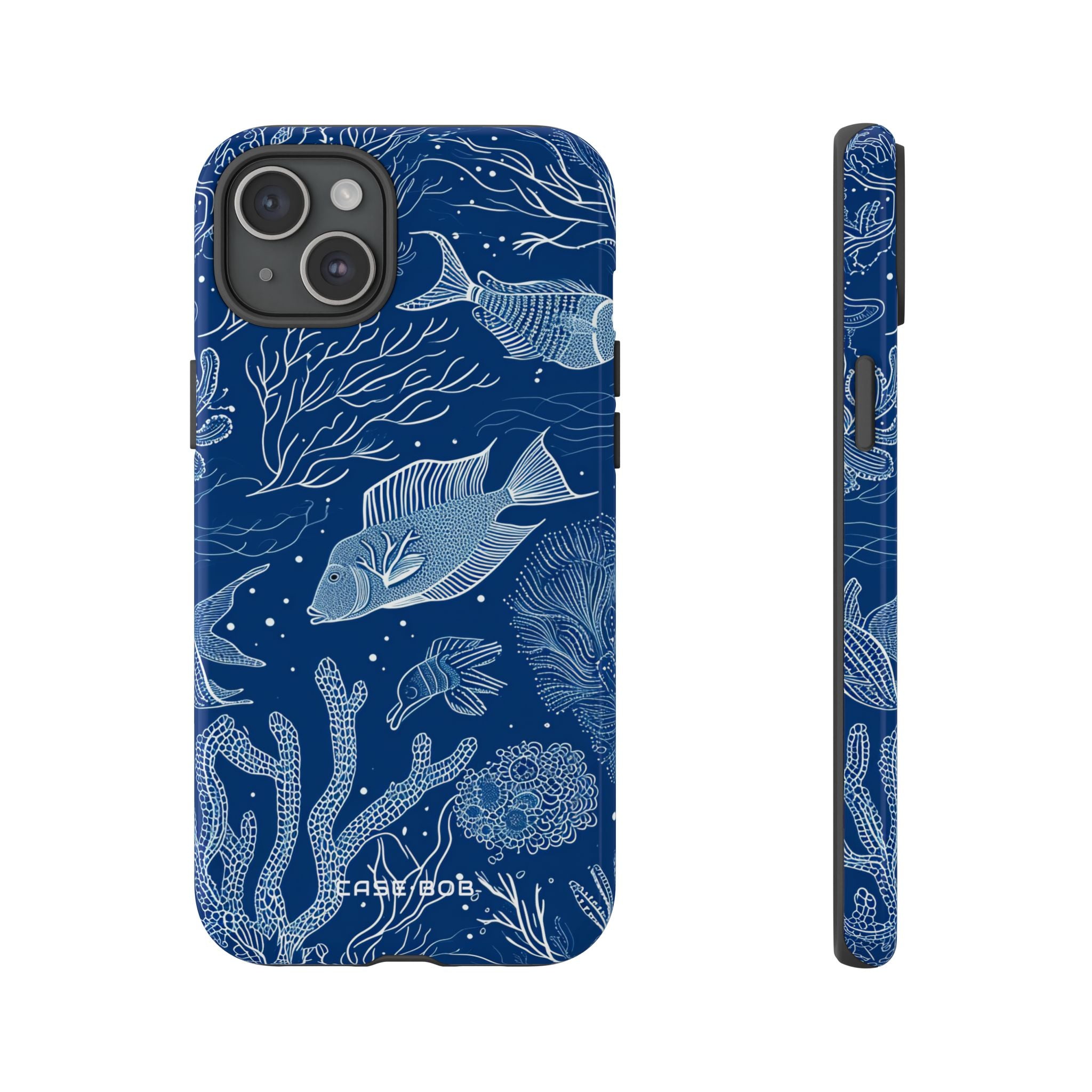 Navy Scale Reef iPhone 15 Plus Case - Tough