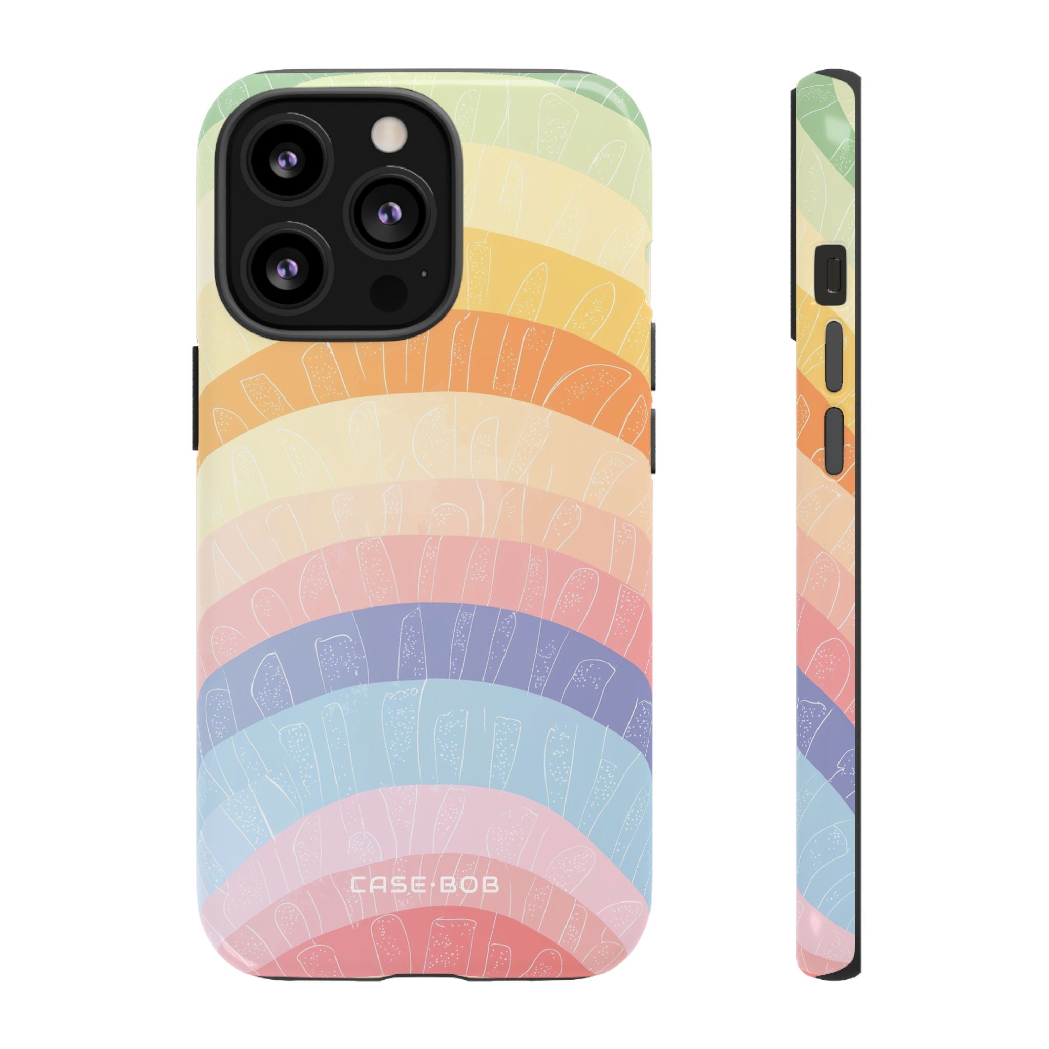 Pastel Rainbow Bands iPhone 13 Pro Case - Tough