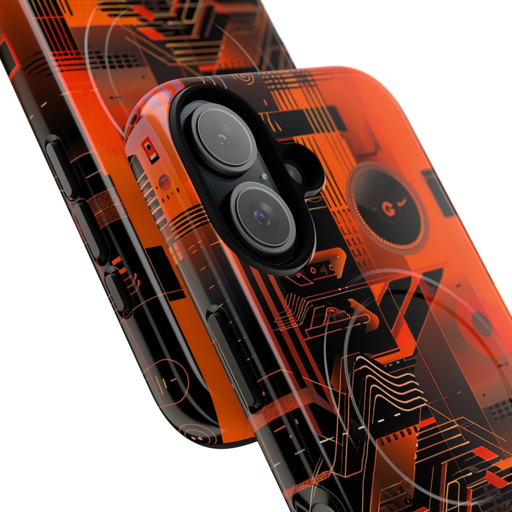 Orange Circuit Dreams iPhone 16 - Tough+