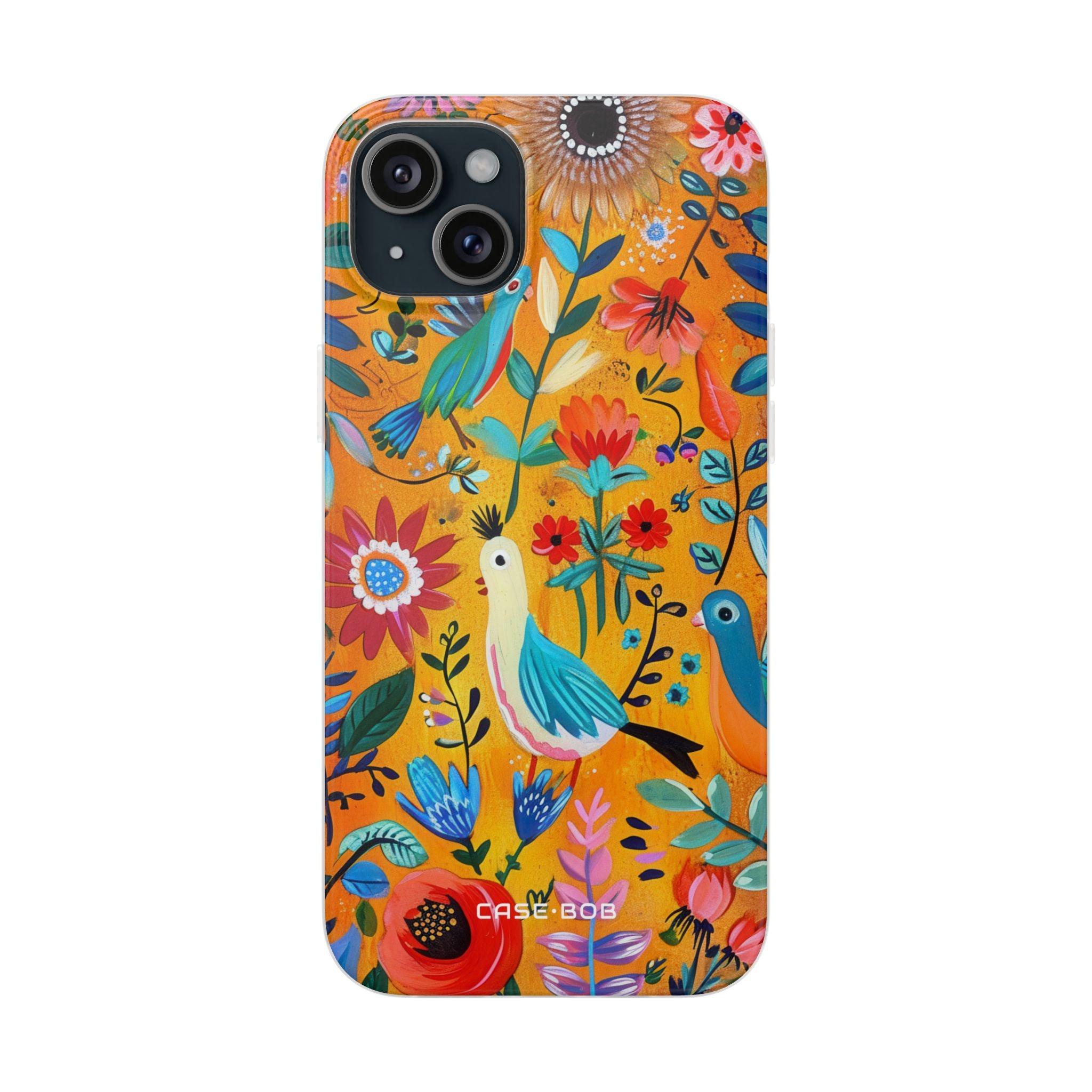 Colorful Birds Bloom iPhone 15 Plus Case - Soft