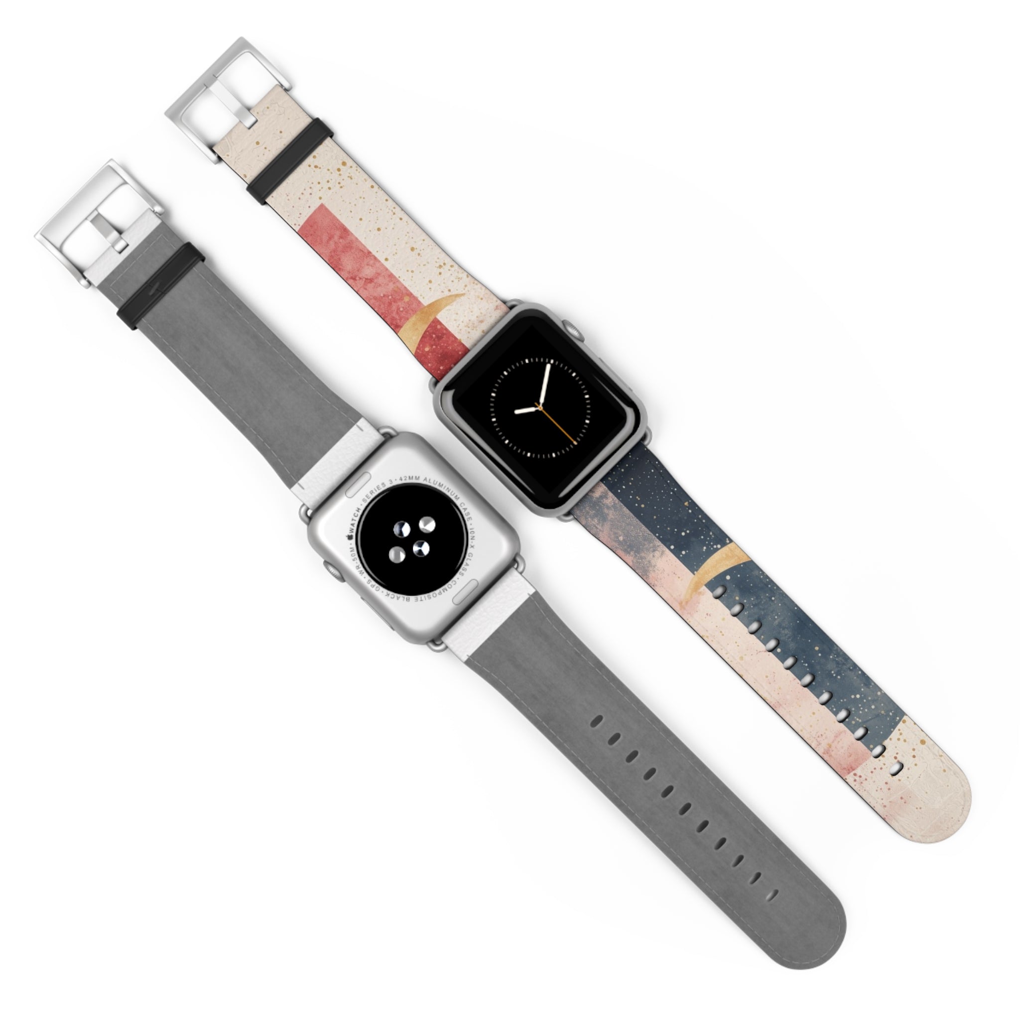 Golden Crescents Crimson - Watch Band