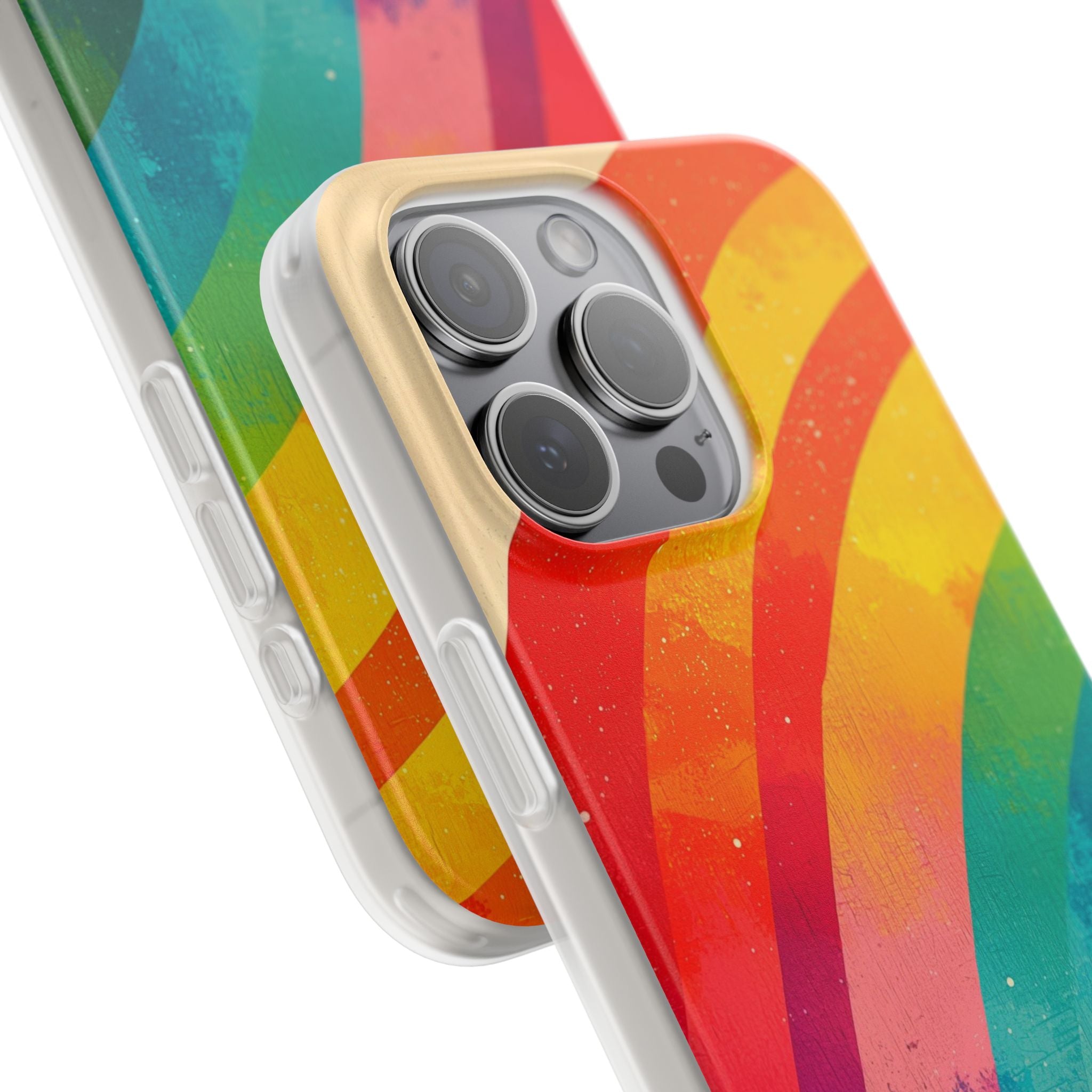 Textured Rainbow Arc iPhone 15 Pro Max Case - Soft