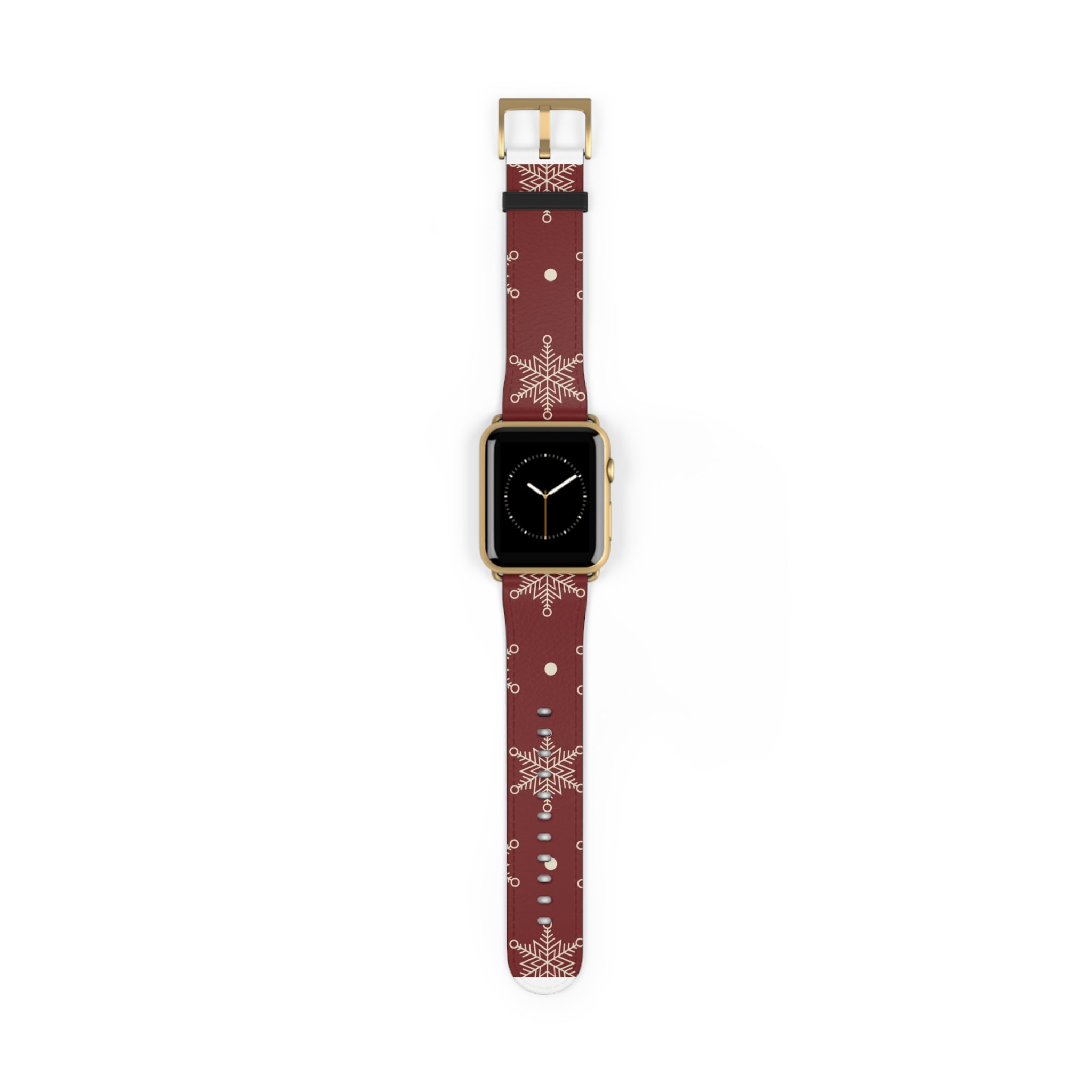 Cream Snowflakes Crimson - Watch Band
