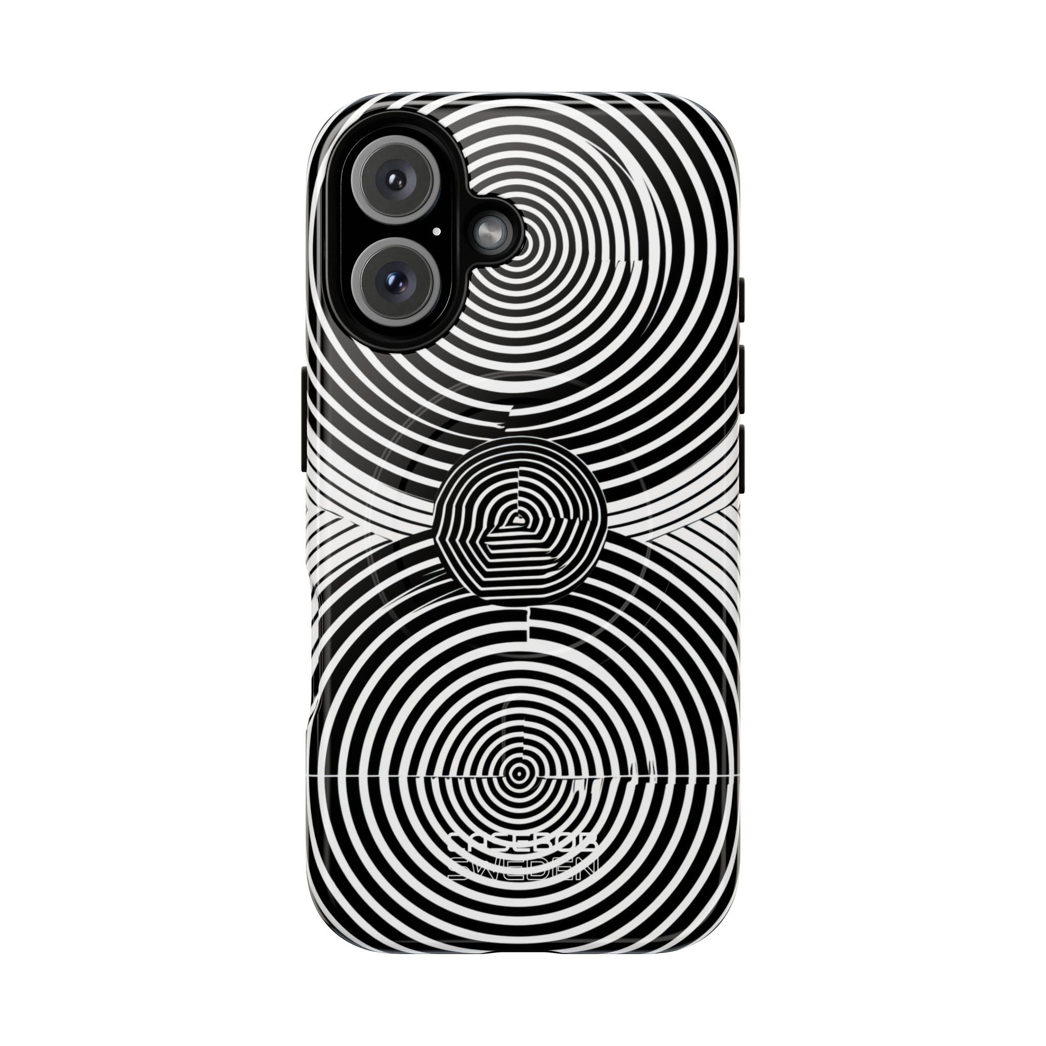 Monochrome Spiral Motion iPhone 16 - Tough+