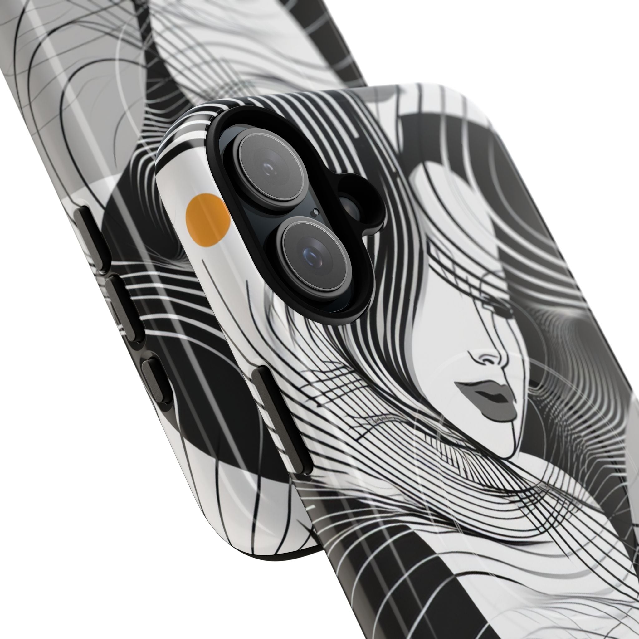 Orange Wave Motion iPhone 16 - Tough+