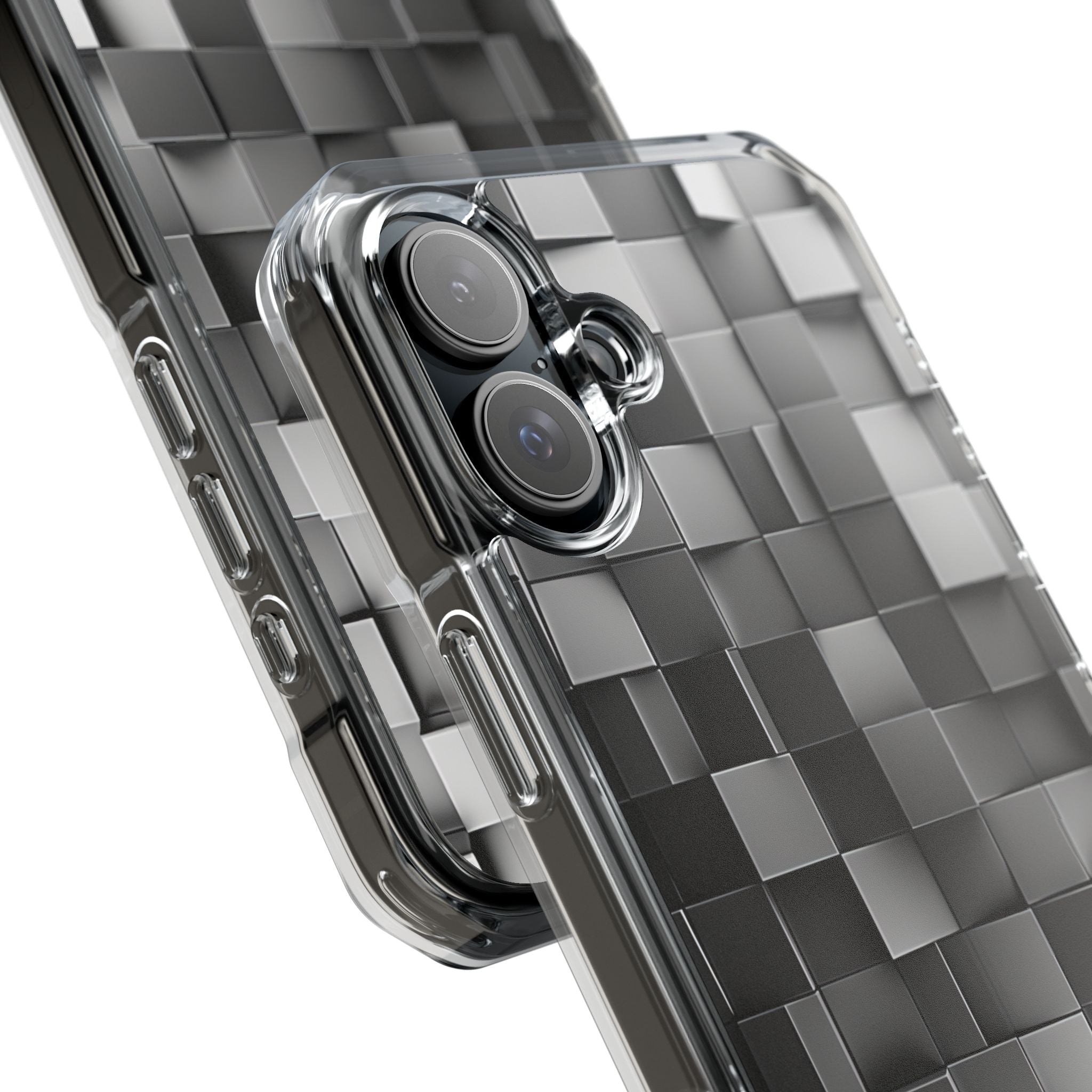 Monochrome Cube Depth iPhone 16 - Impact Clear+