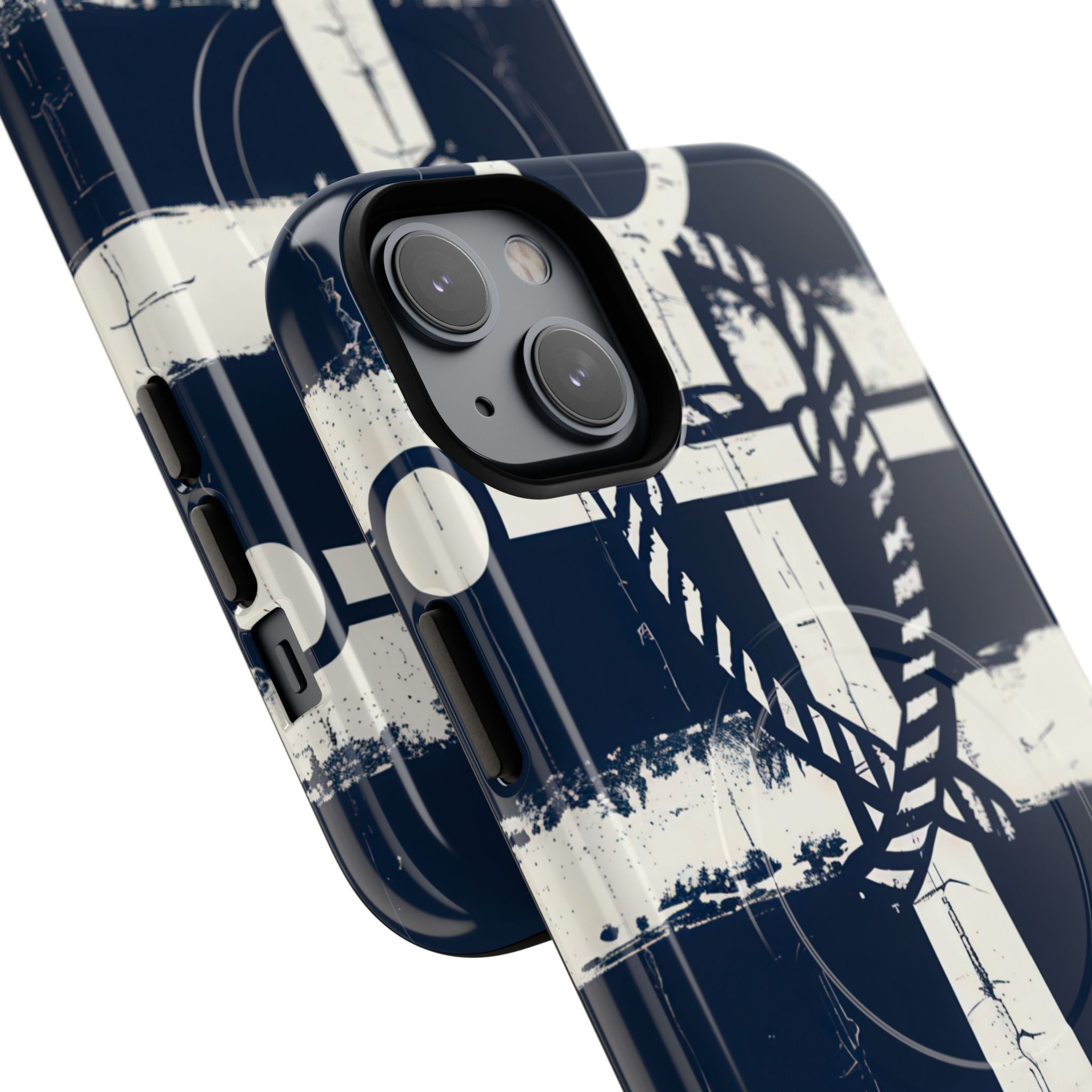 Navy Anchor Stripes iPhone 14 - Tough+
