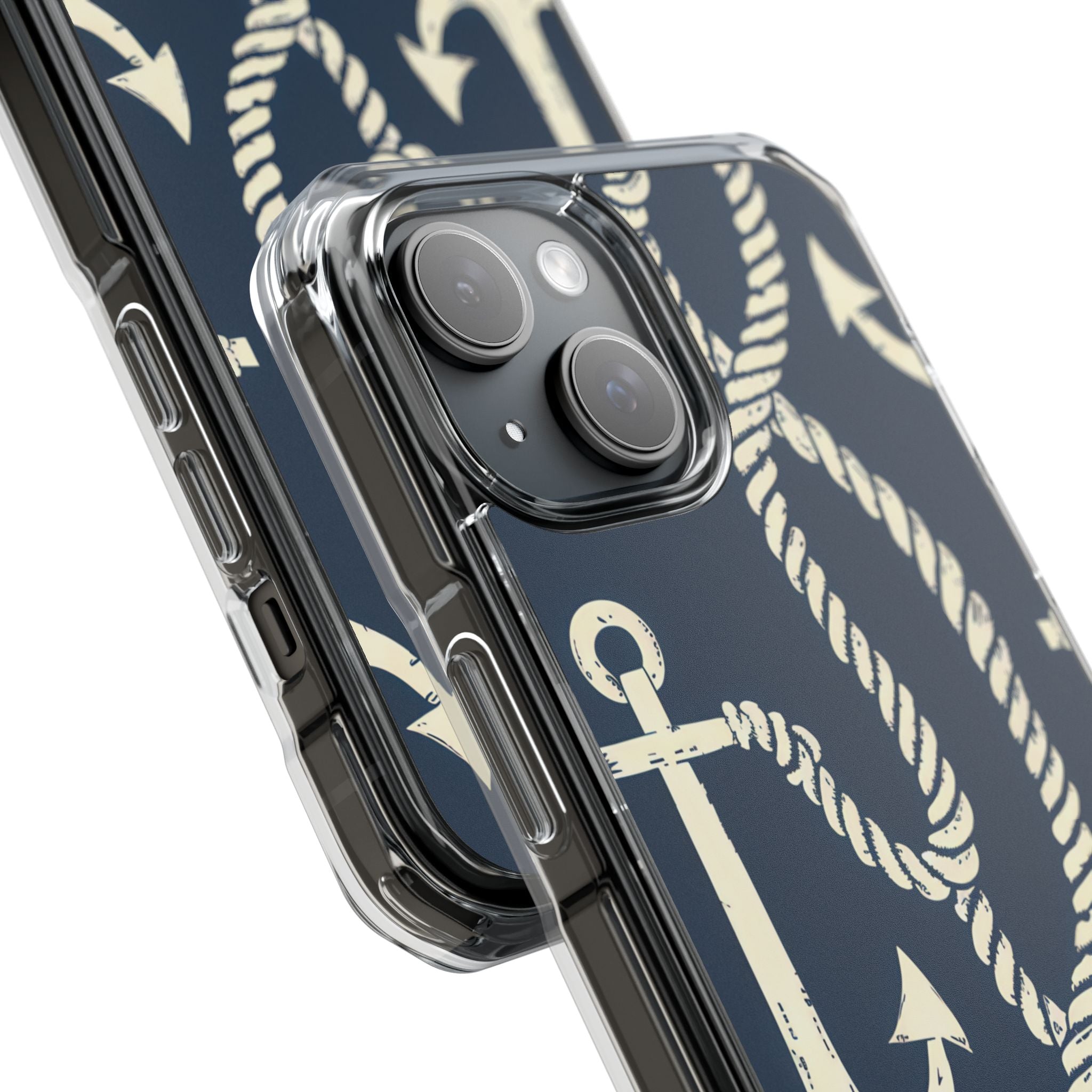 Nautical Anchors Rope iPhone 15 - Impact Clear+