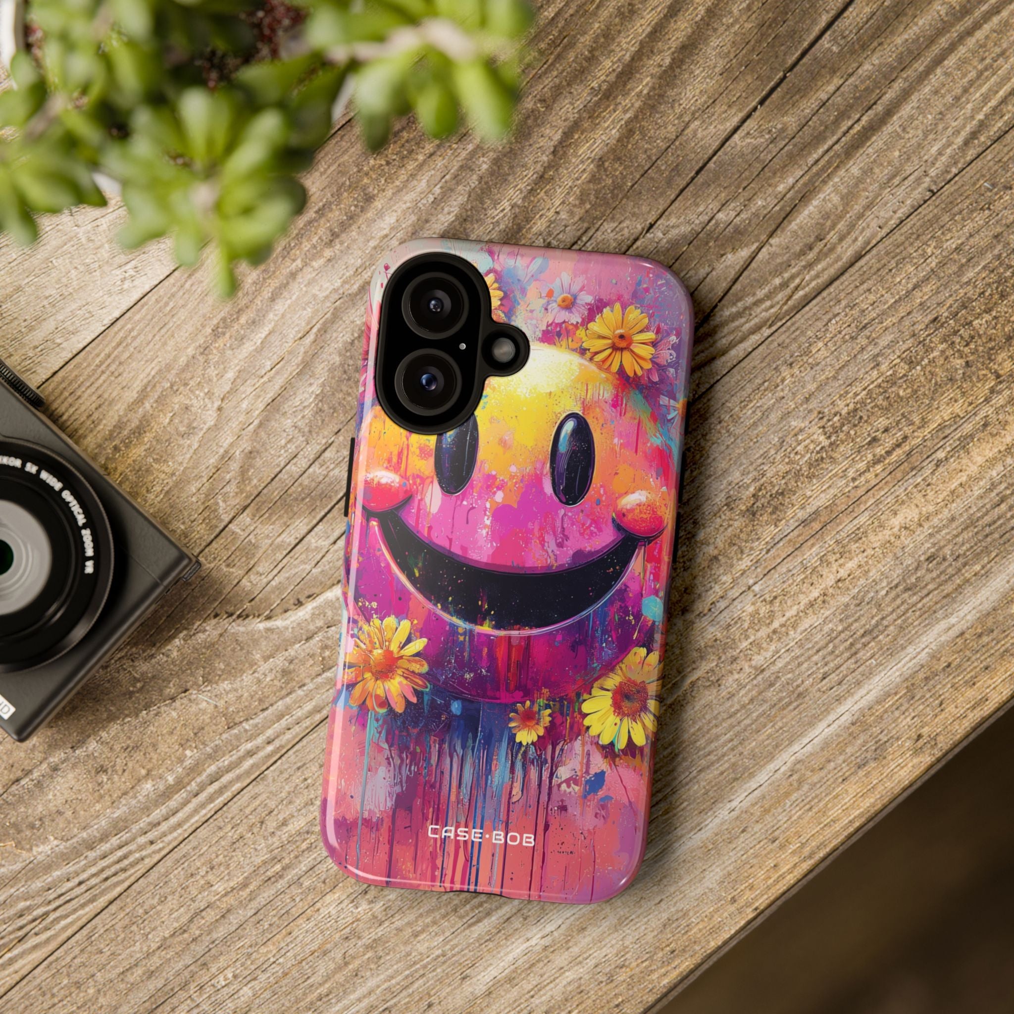 Smiley Bloom iPhone 16 Plus Case - Tough