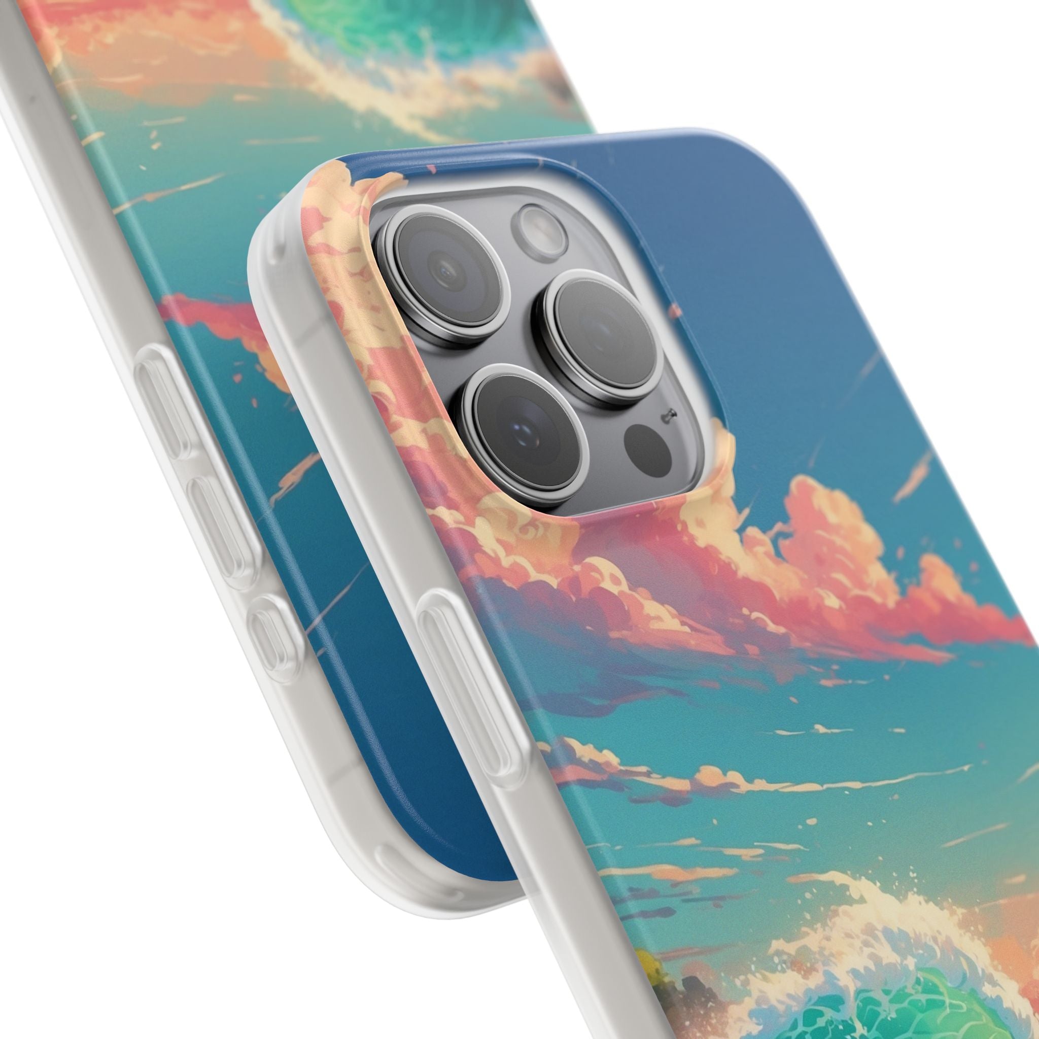 Turquoise Curl iPhone 15 Pro Max Case - Soft