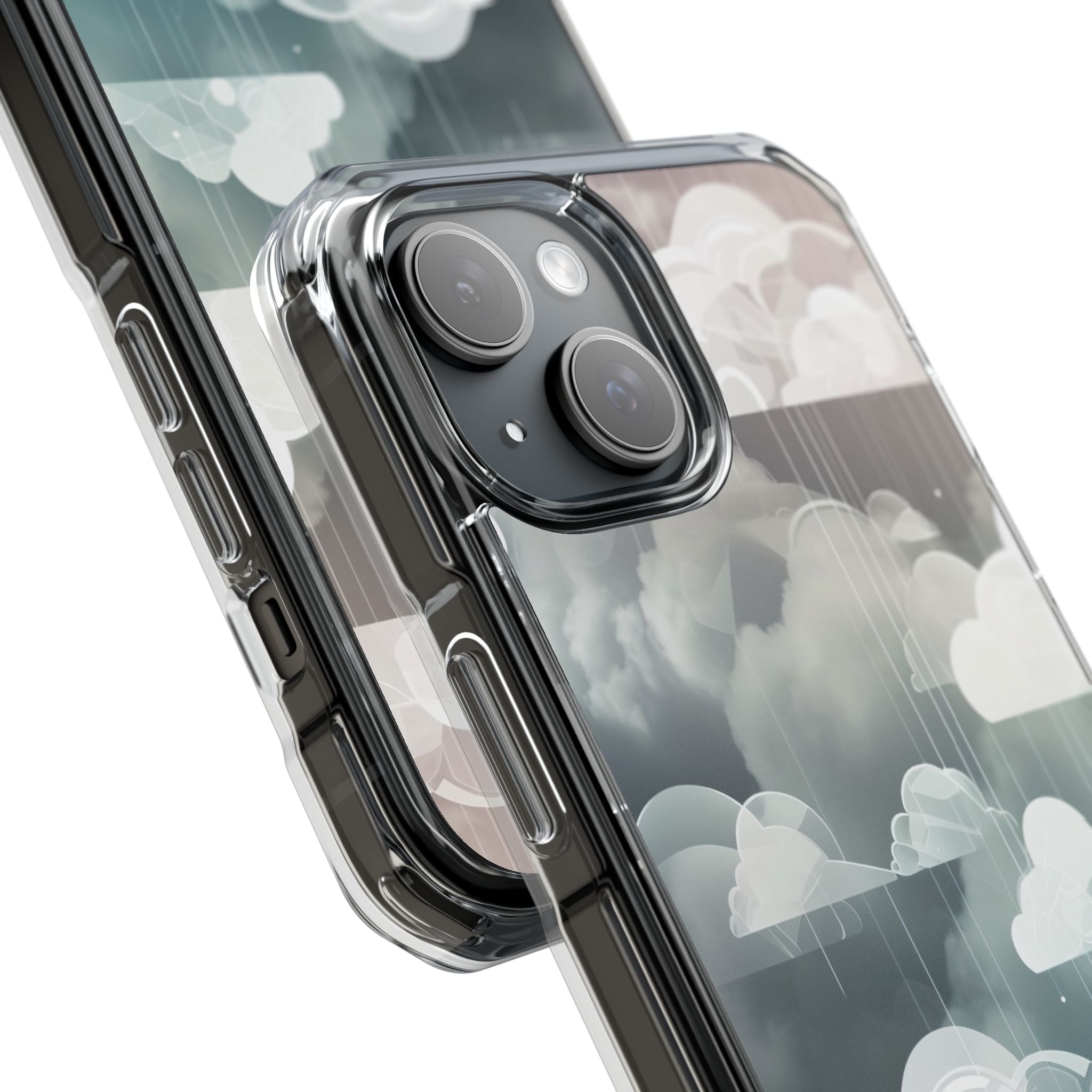 Silver Dream Clouds iPhone 15 - Impact Clear+