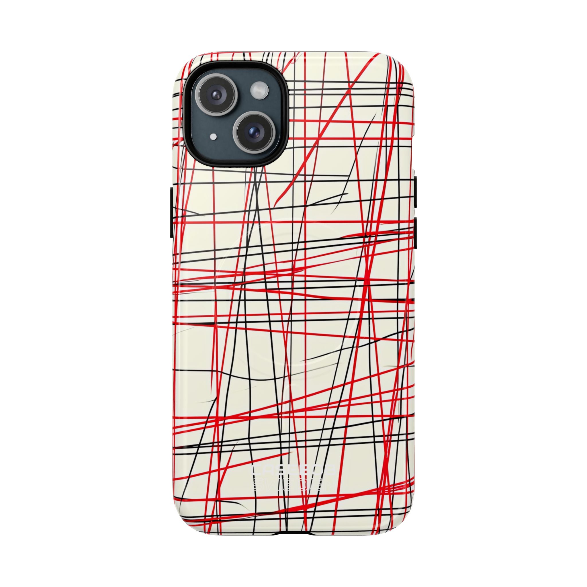 Crimson Wire Tangle iPhone 15 - Tough+
