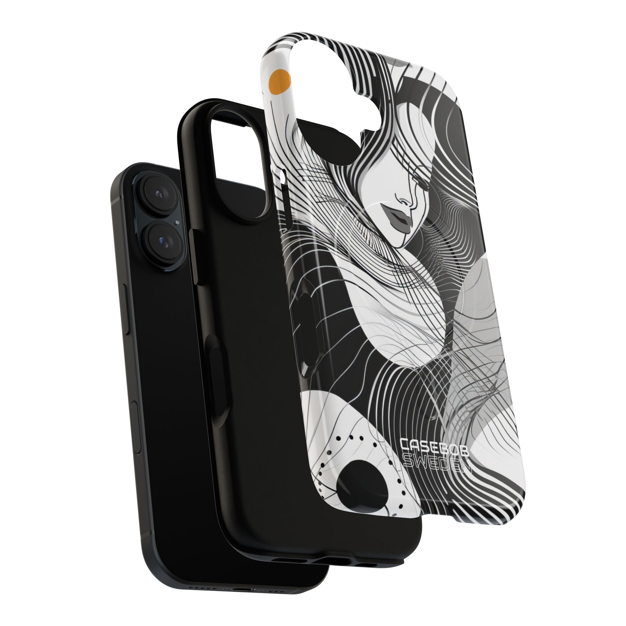 Orange Wave Motion iPhone 16 - Tough+