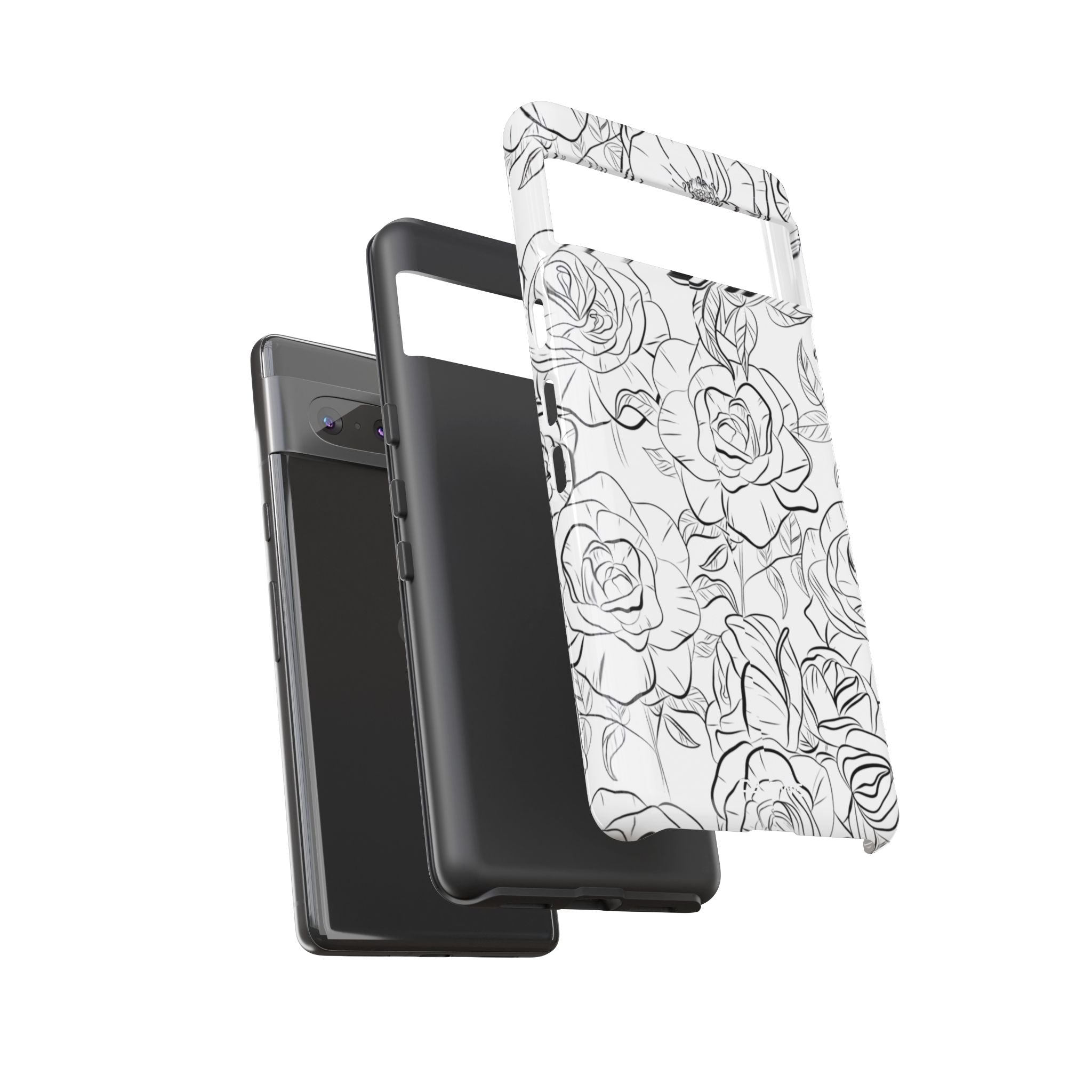 Intricate Rose Sketches - Google Pixel Case