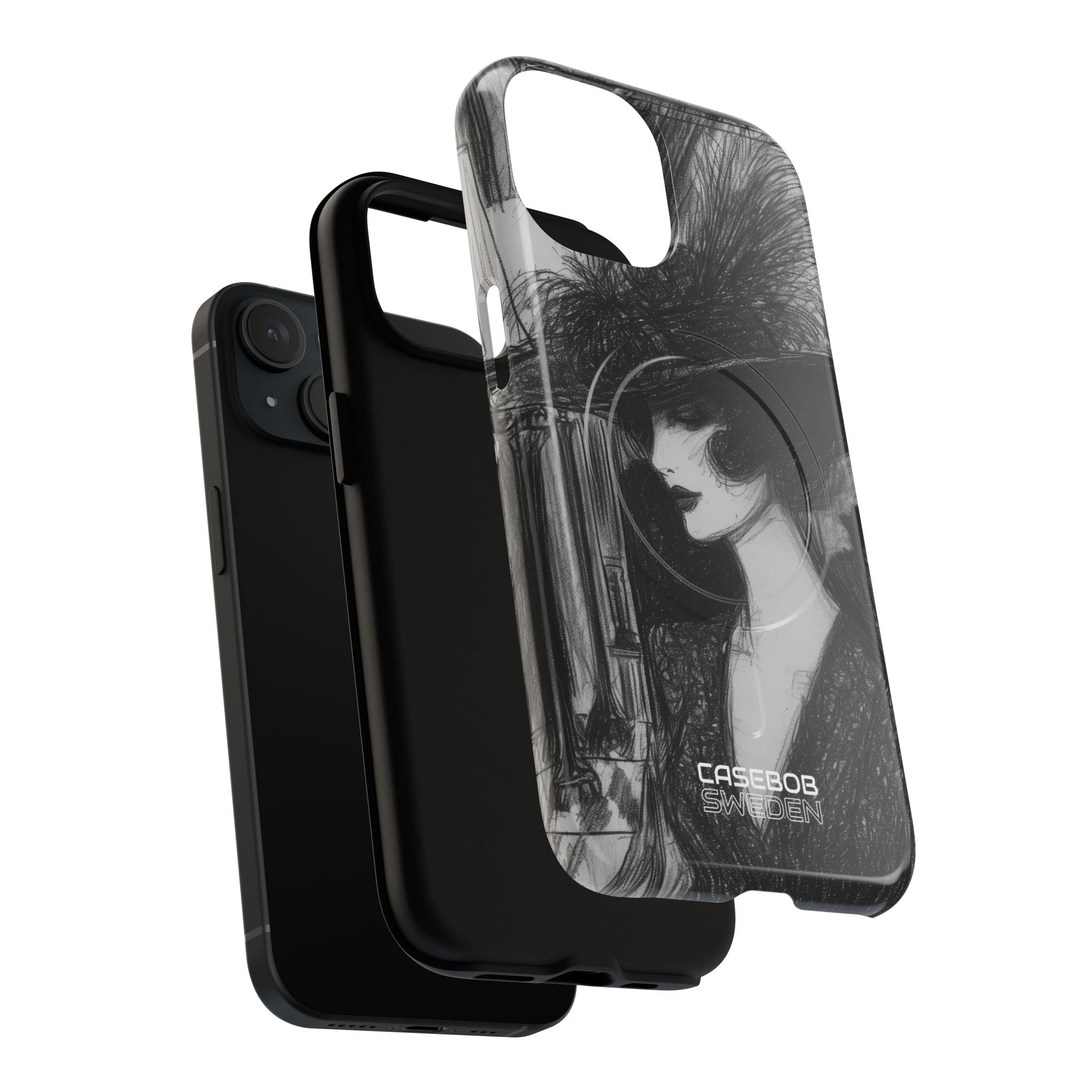 Vintage Feather Elegance iPhone 15 - Tough+