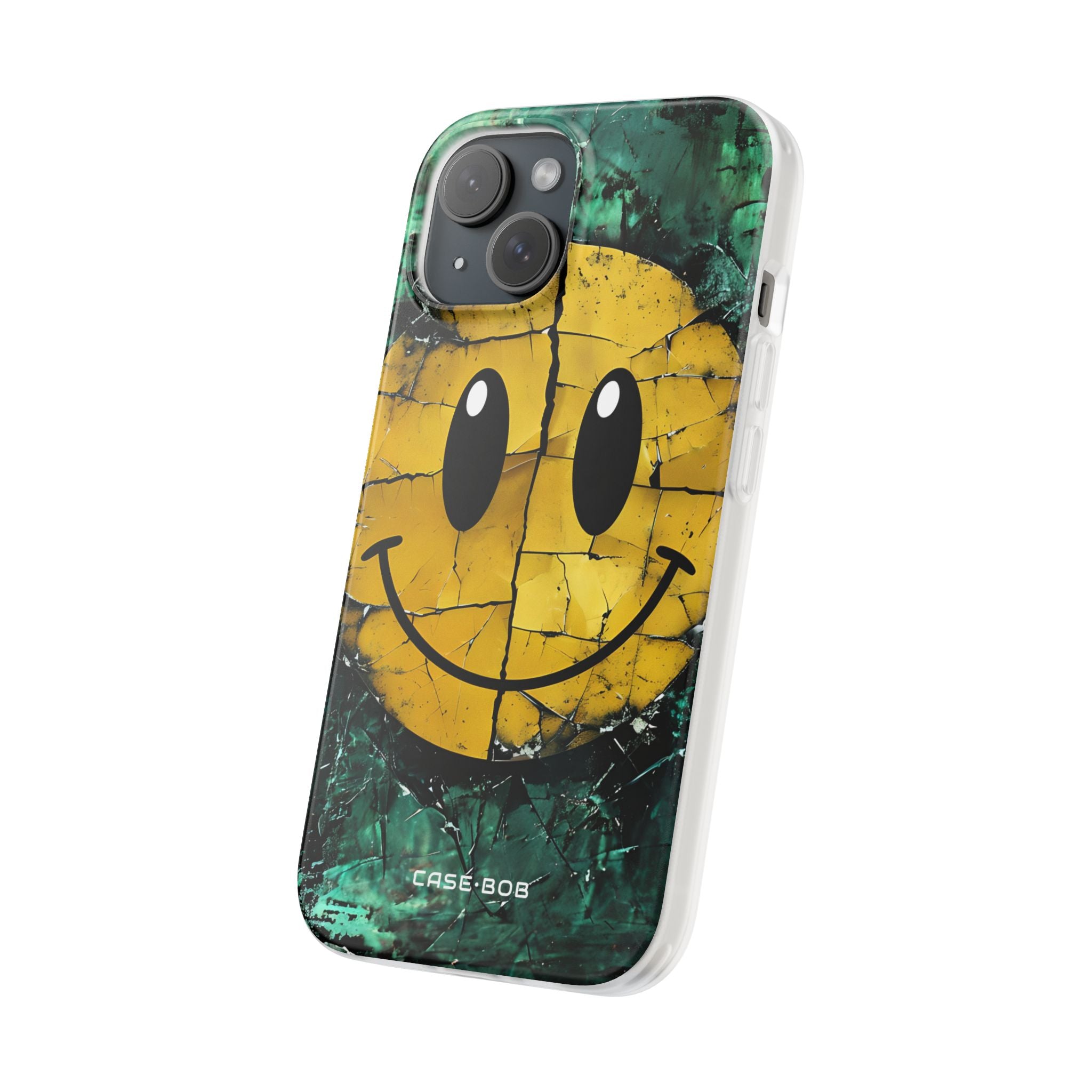 Cracked Smiley iPhone 15 Case - Soft