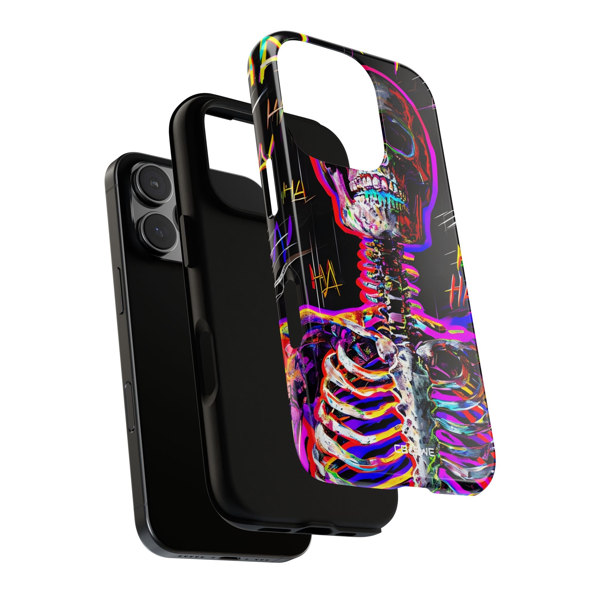 Neon Skeleton Chaos - iPhone Case