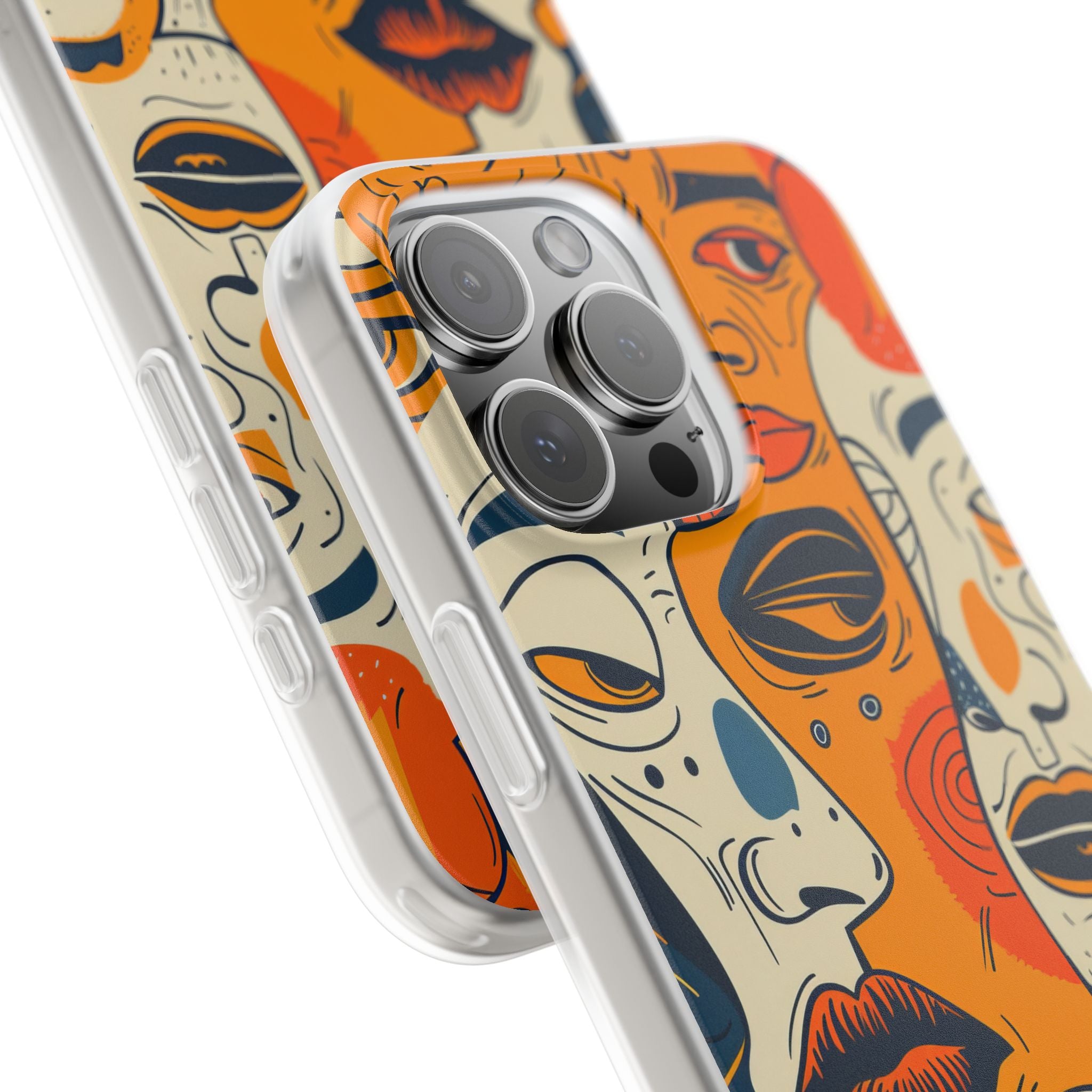 Tangled Faces Sunset iPhone 16 Pro Max Case - Soft