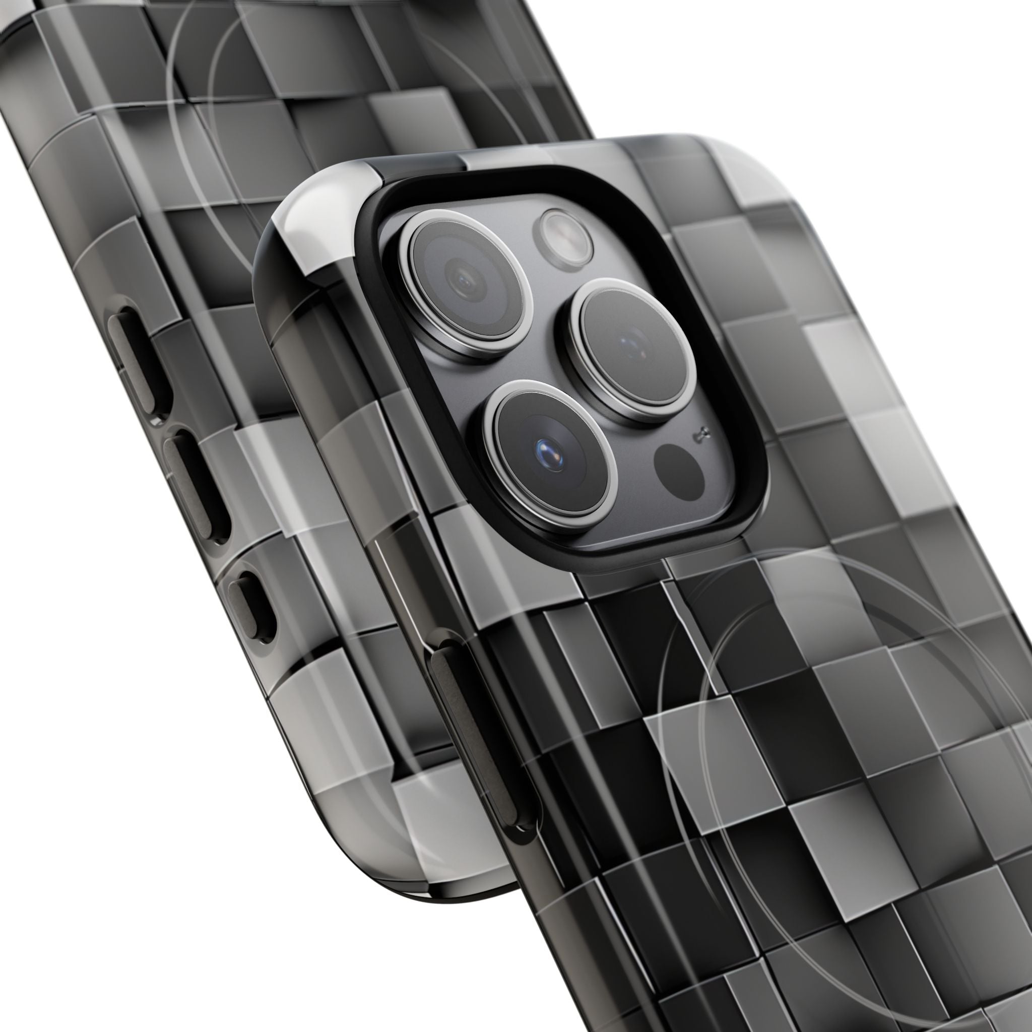 Monochrome Cube Depth iPhone 15 - Tough+