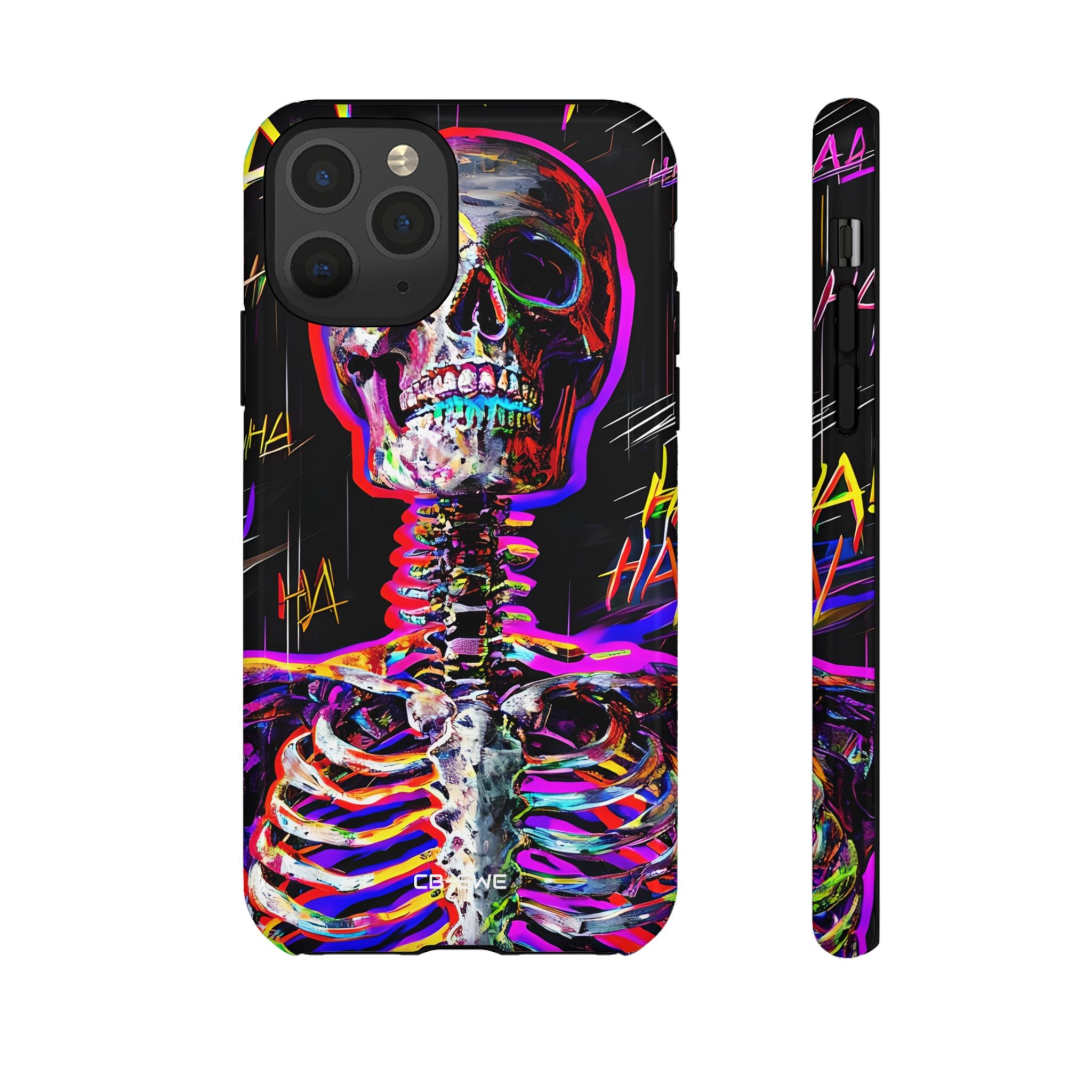 Neon Skeleton Chaos - iPhone Case