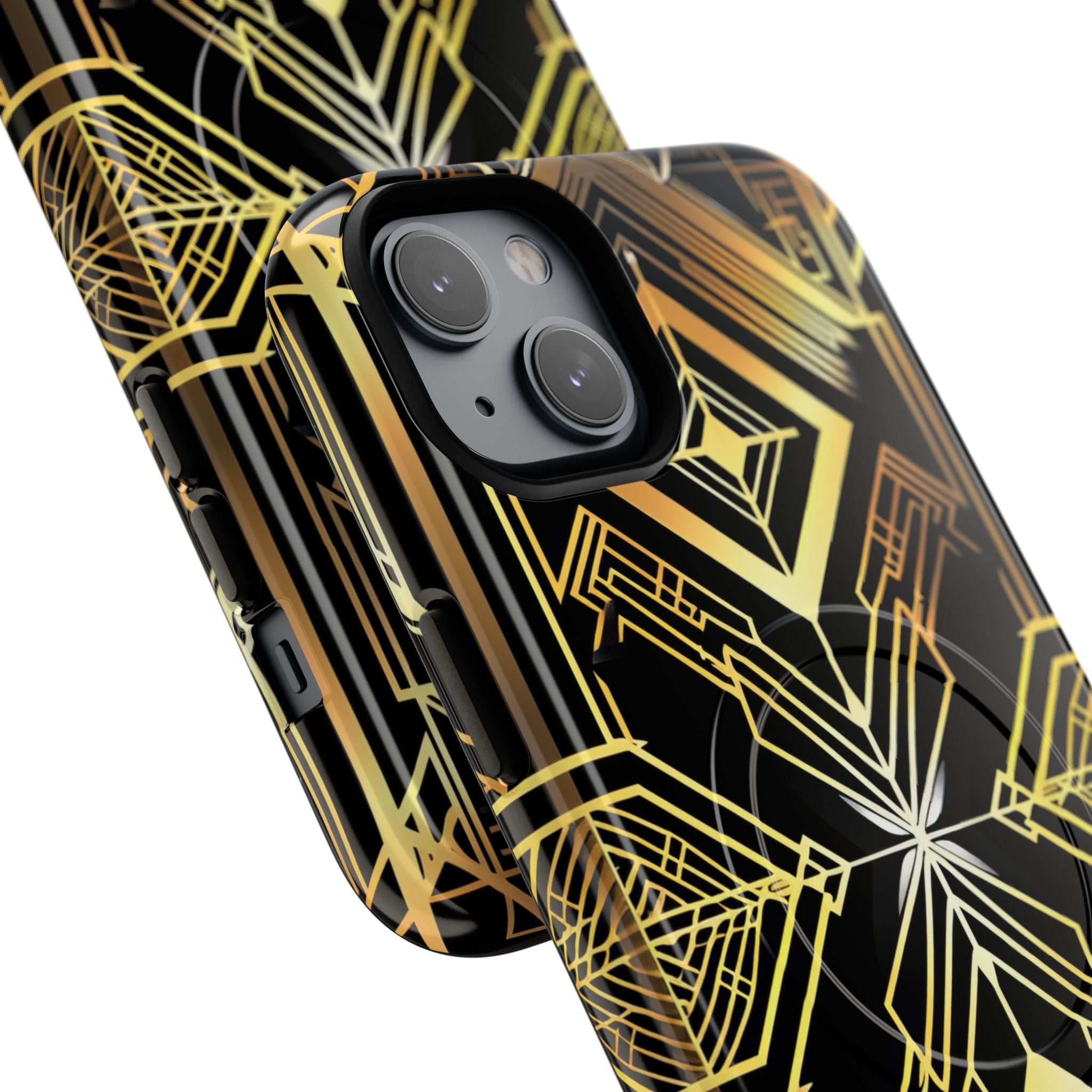 Golden Geometric Symphony iPhone 14 - Tough+
