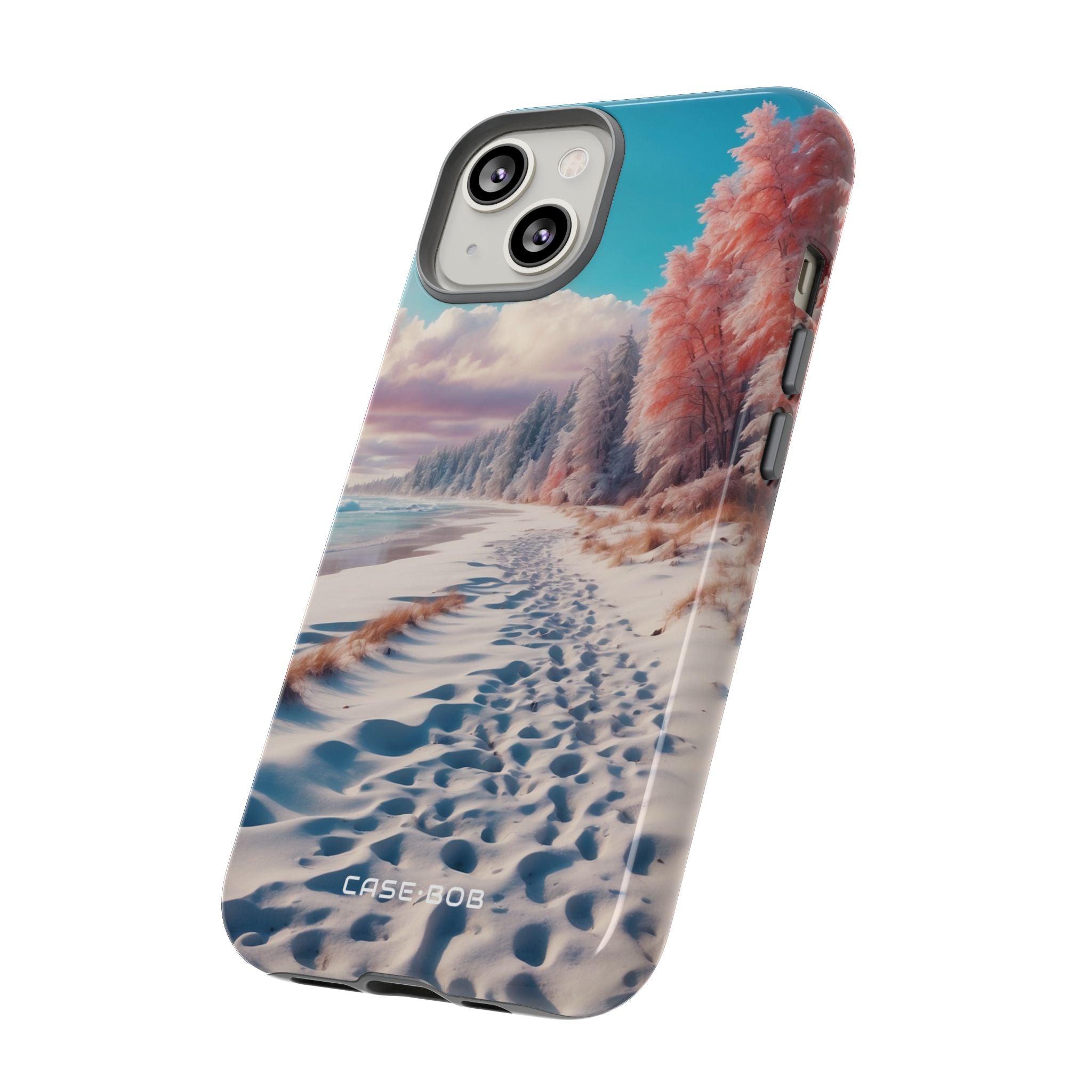 Snowy Footprints iPhone 14 Case - Tough