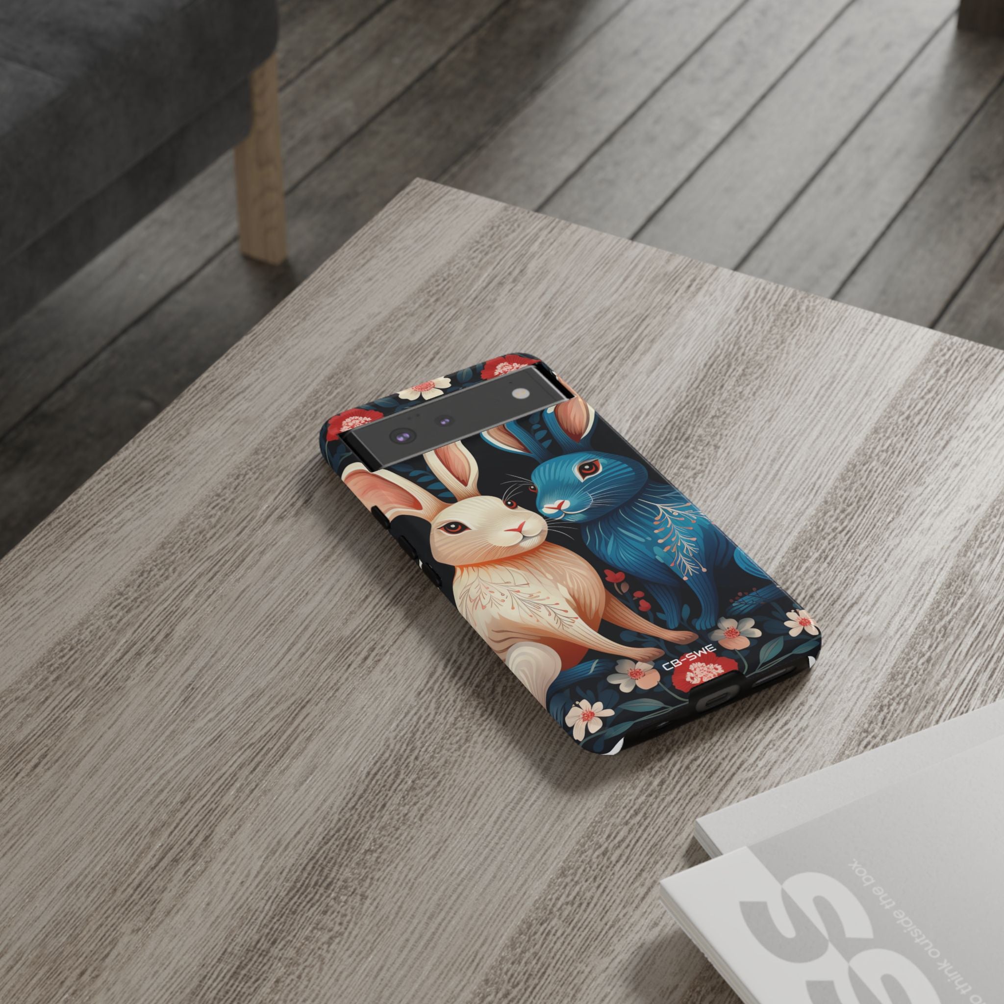 Rabbits Embrace Blossoms - Google Pixel Case