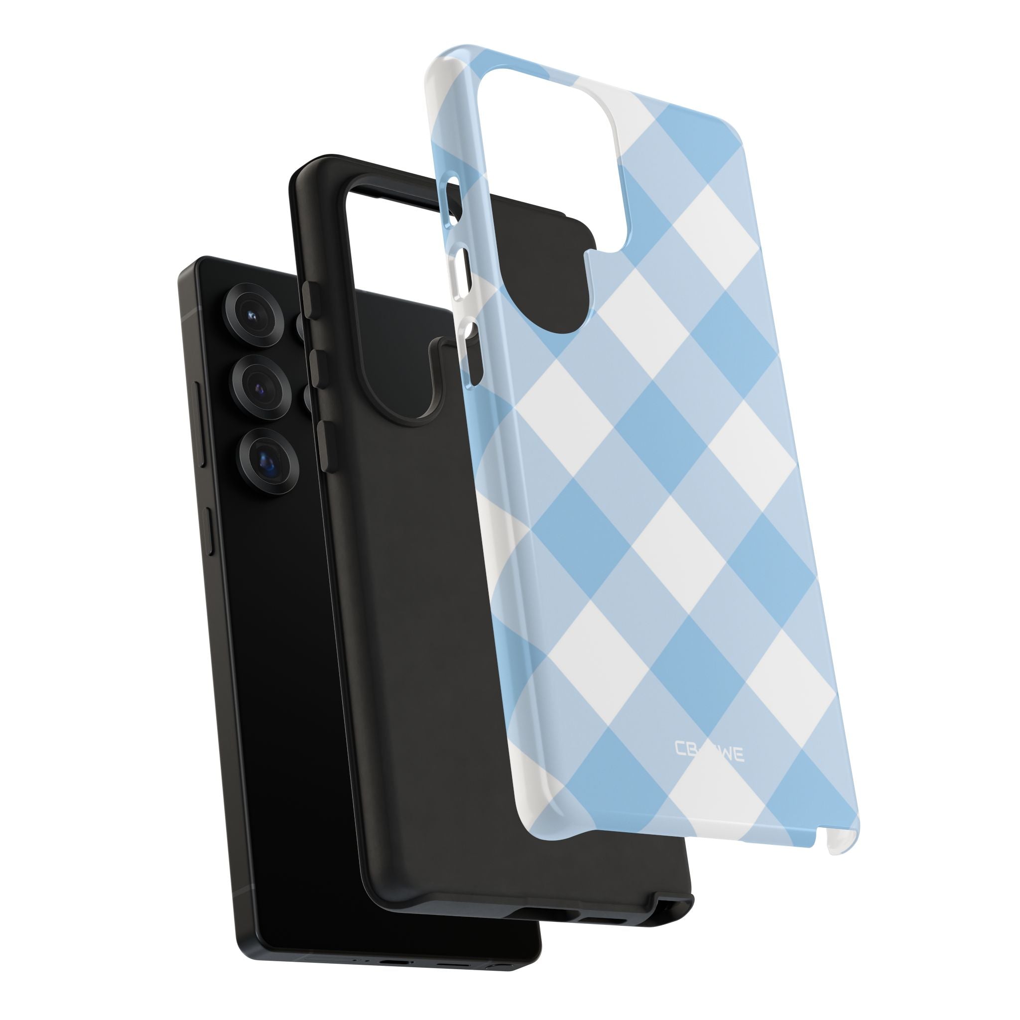 Soft Blue Gingham Elegance - Samsung Case