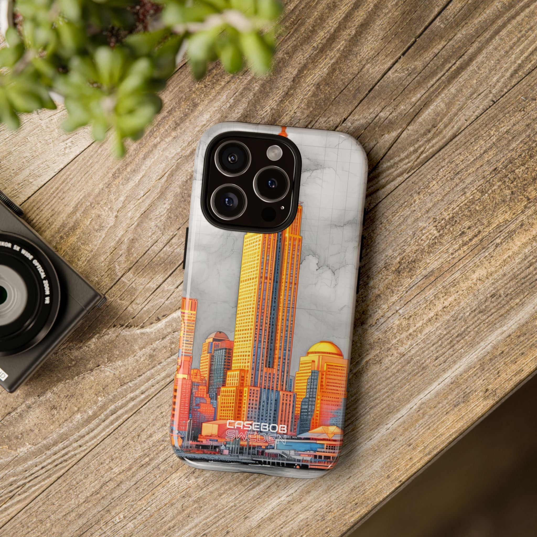 Lebendige Stadtskyline iPhone 16 - Robust