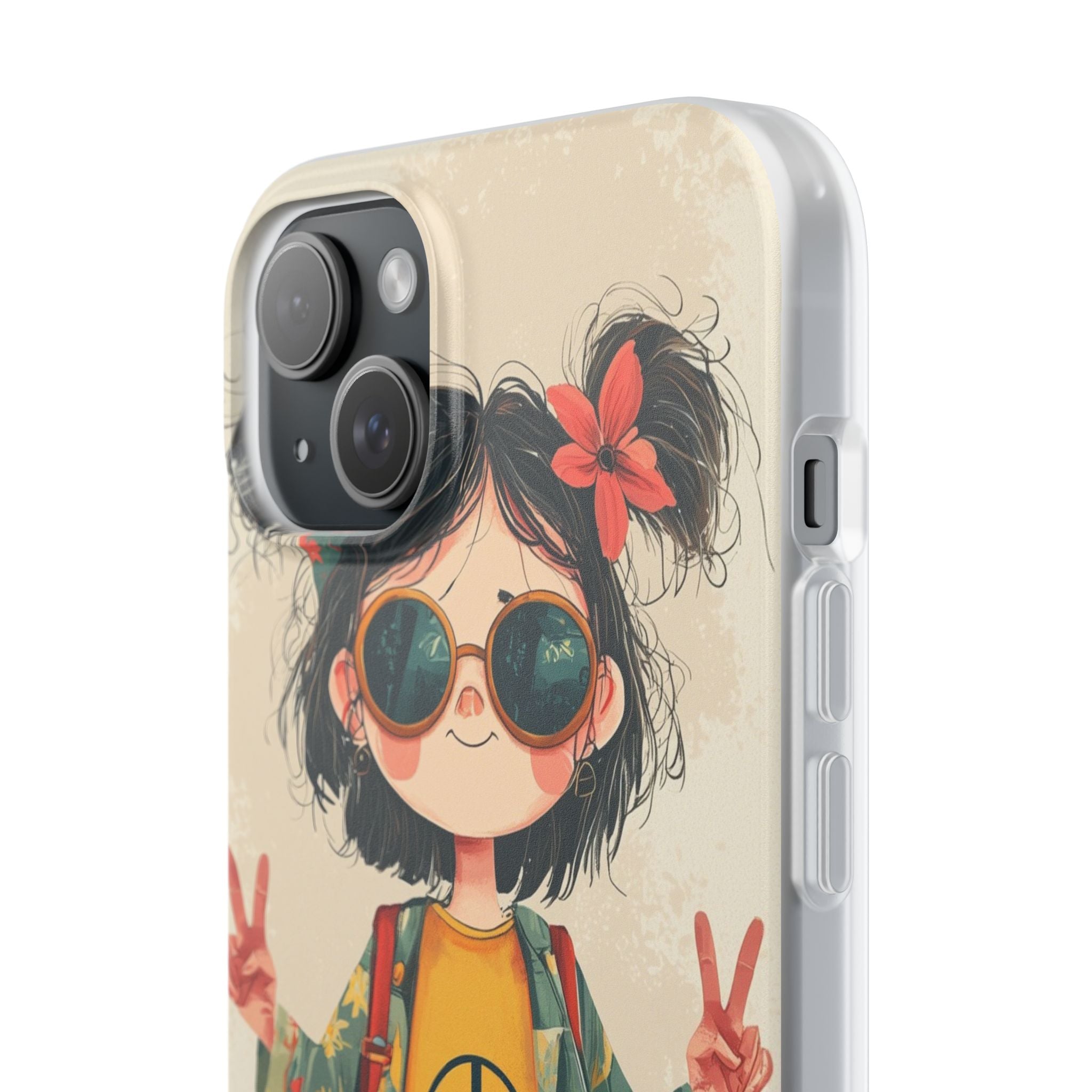 Peace Pigtails iPhone 15 Plus Case - Soft